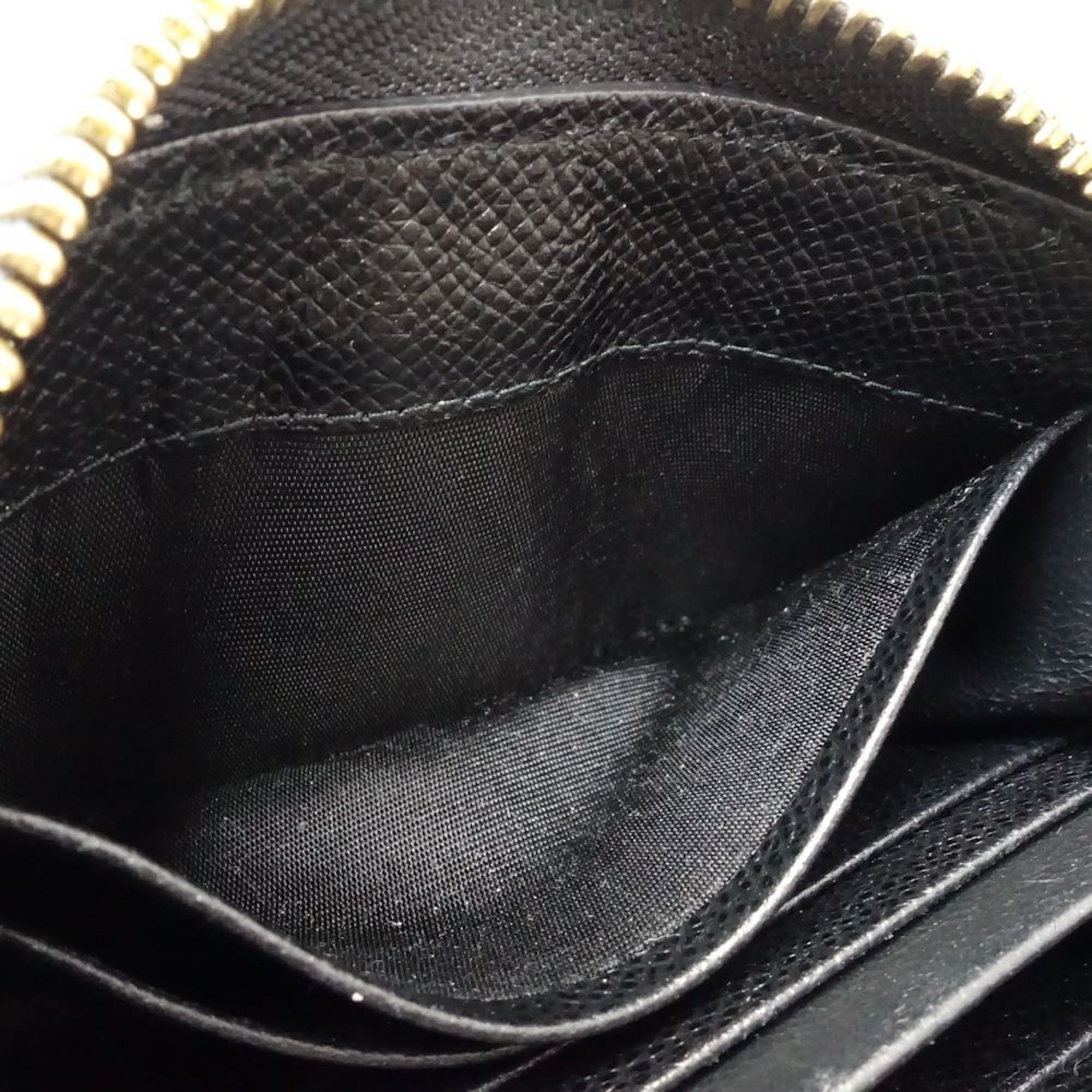 Salvatore Ferragamo Black Leather Coin Purse/Coin Case (Pre-Owned)