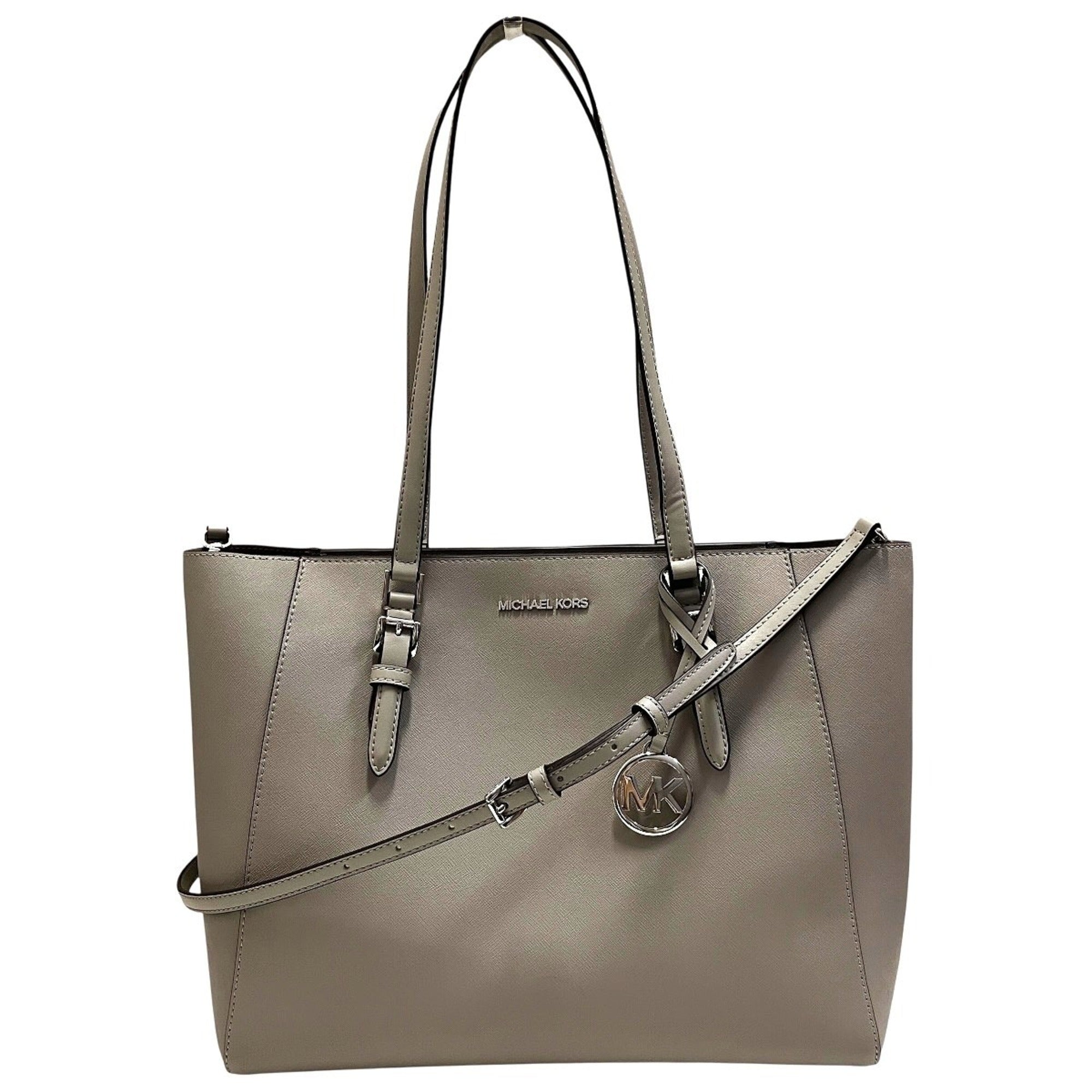 Michael Kors Beige Leather Shoulder Bag Tote Bag (Pre-Owned)