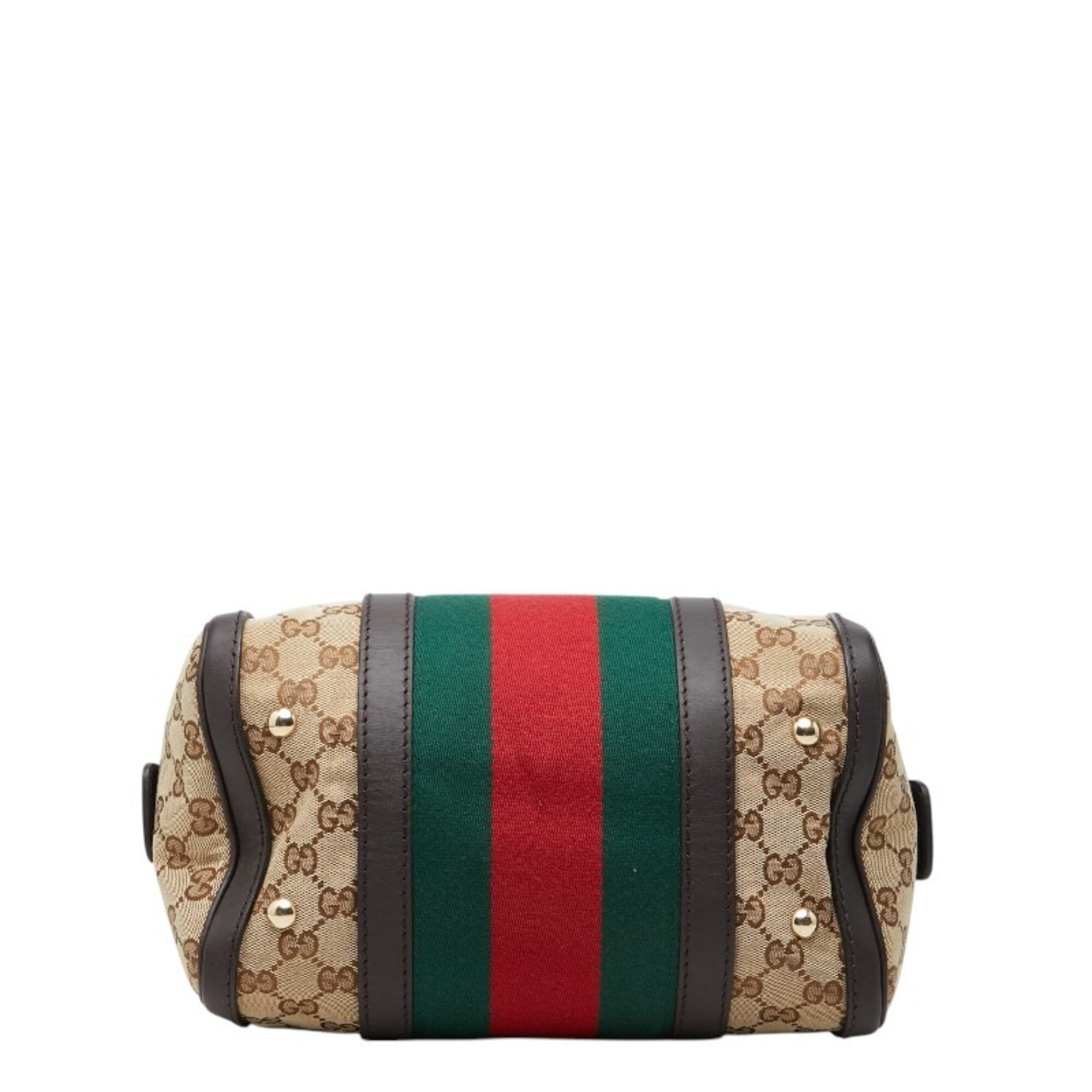 Gucci Beige Multi-Color Canvas Leather Handbag Shoulder Bag (Pre-Owned)