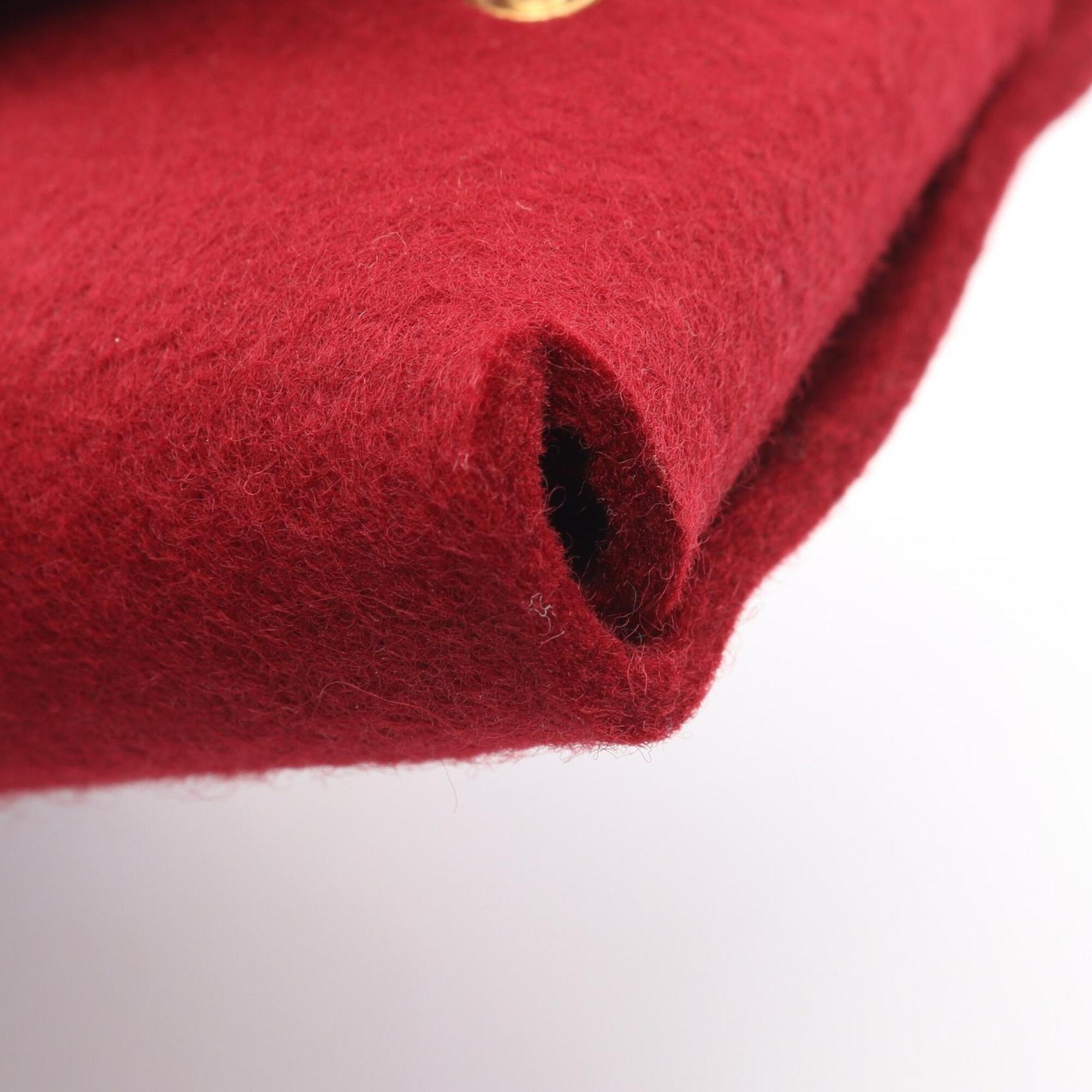Hermes Red Color Felt Handbag Pouch (Pre-Owned)