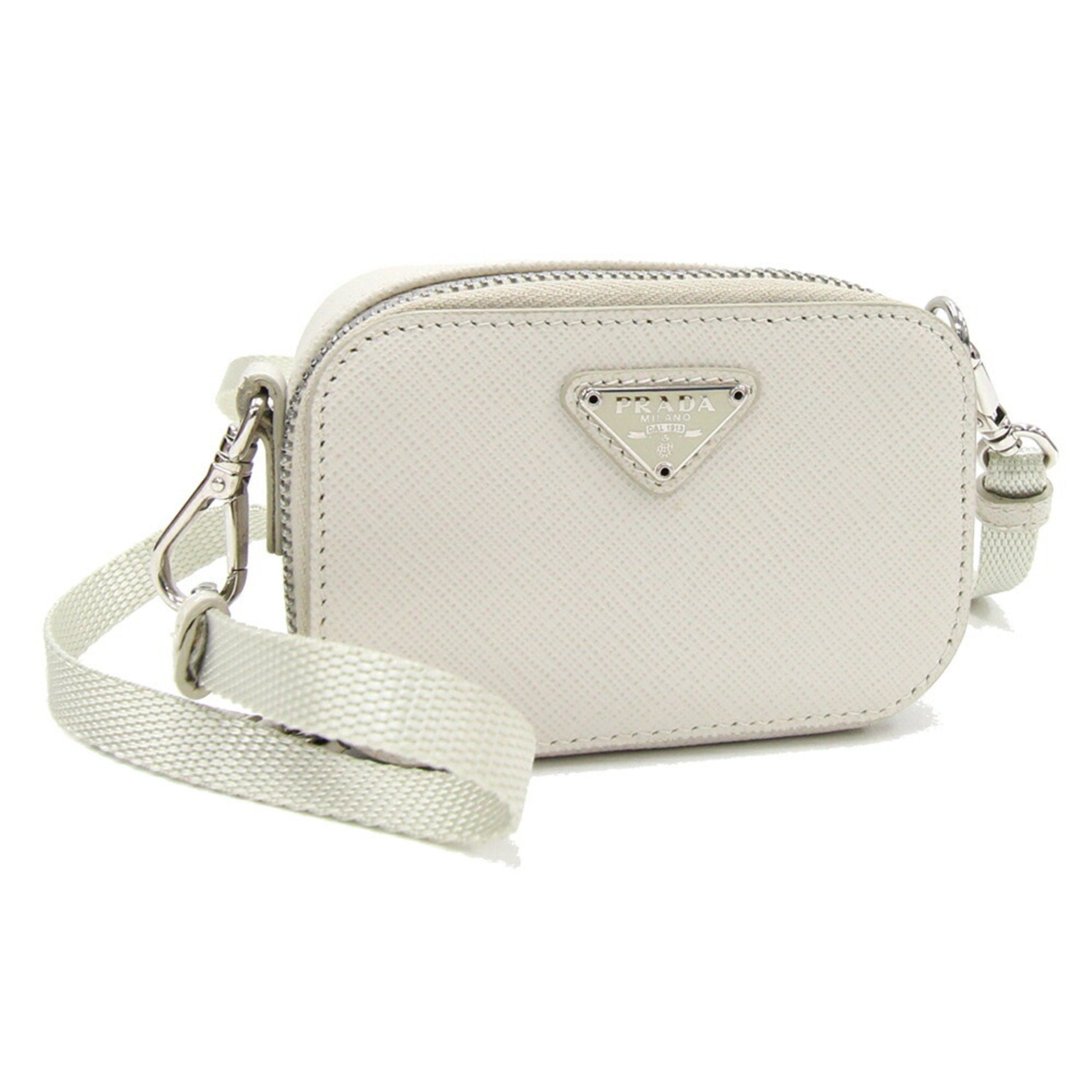 Prada Ivory Leather Shoulder Bag (Pre-Owned)