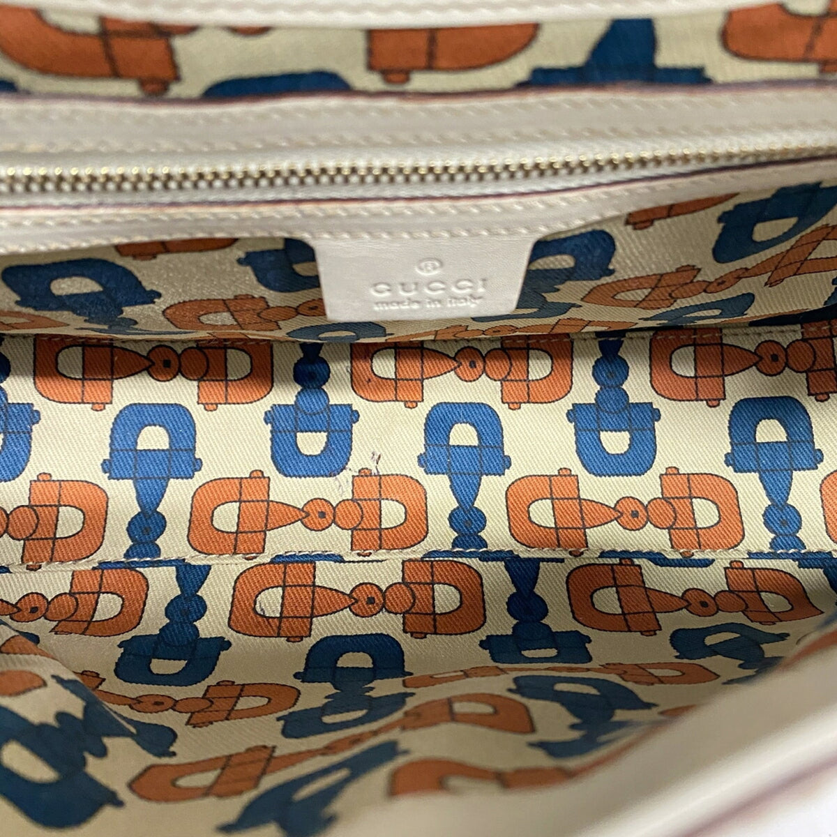 Gucci Ivory Leather Shoulder Bag (Pre-Owned)