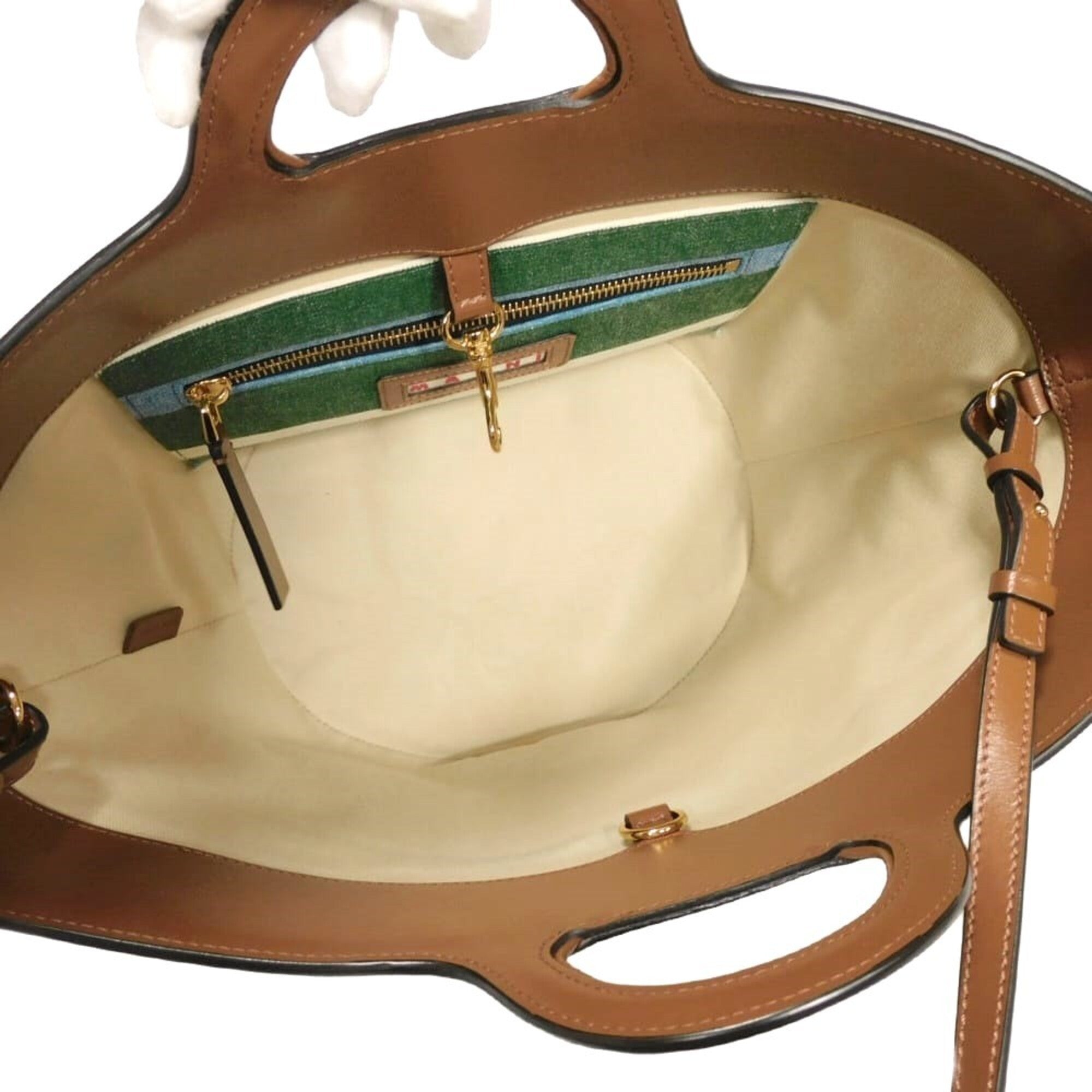 Marni Green Cotton Canvas Basket Handbag (Pre-Owned)
