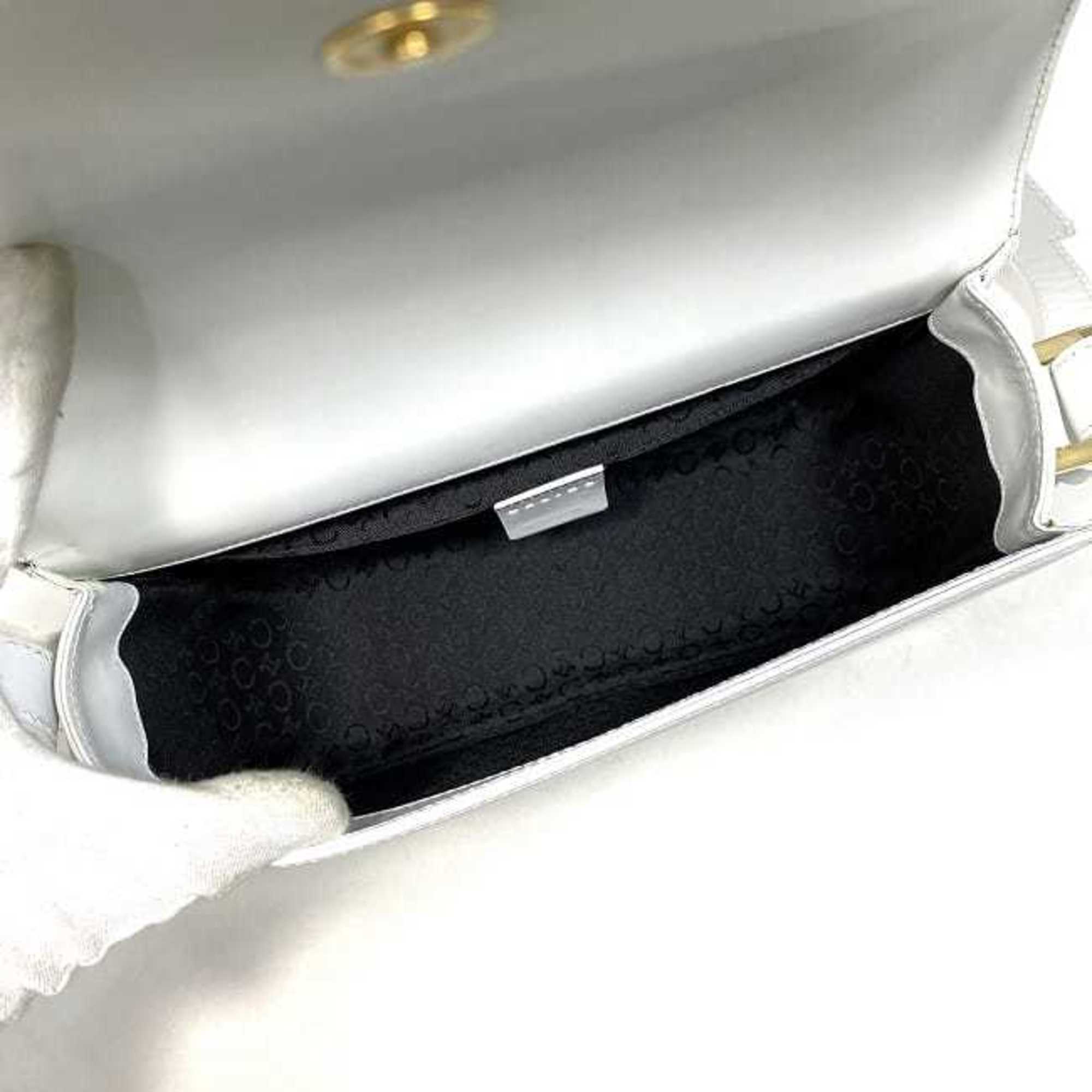 Celine White Leather Handbag Shoulder Bag (Pre-Owned)