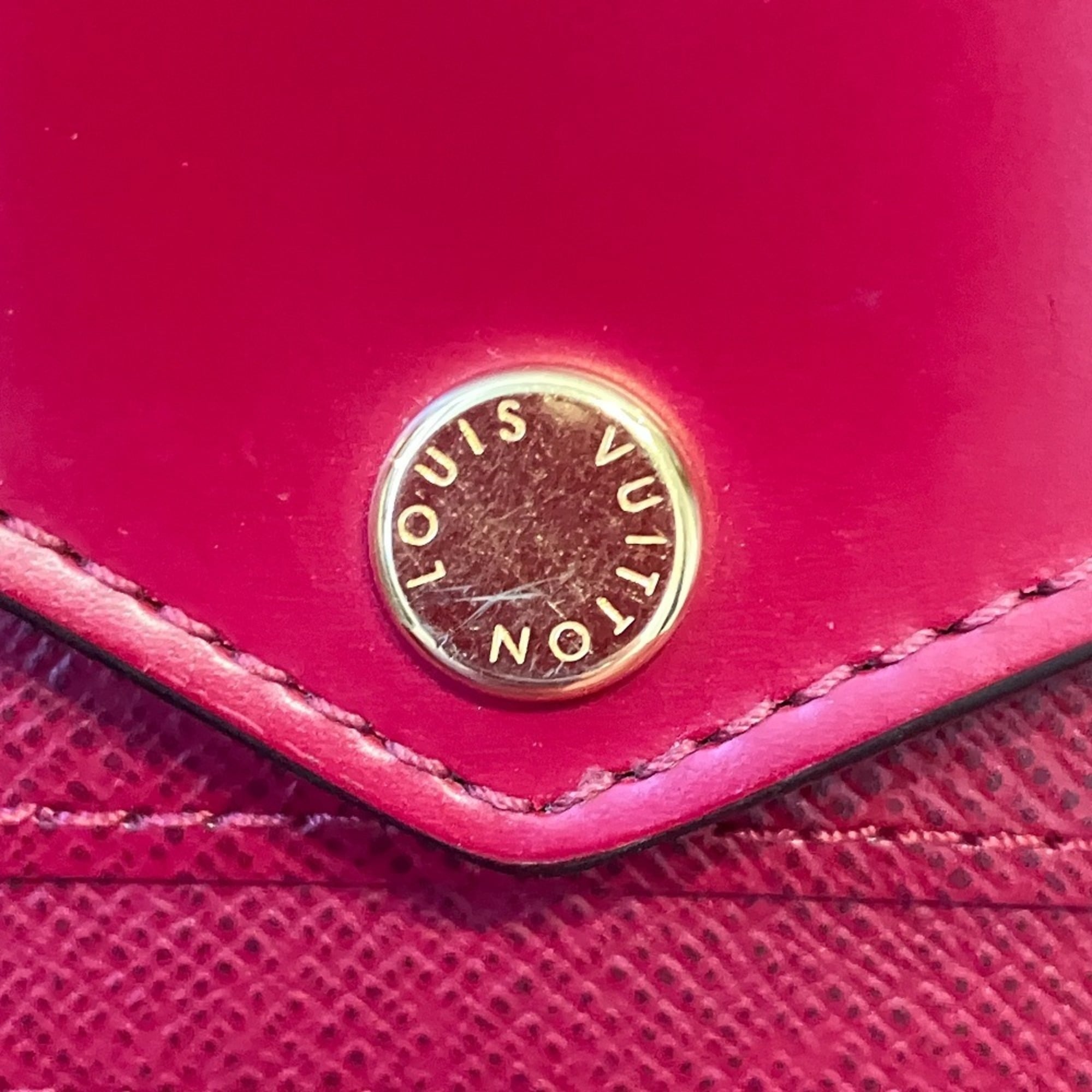 Louis Vuitton Brown Fuchsia Monogram Leather Wallet (Bi-Fold) (Pre-Owned)