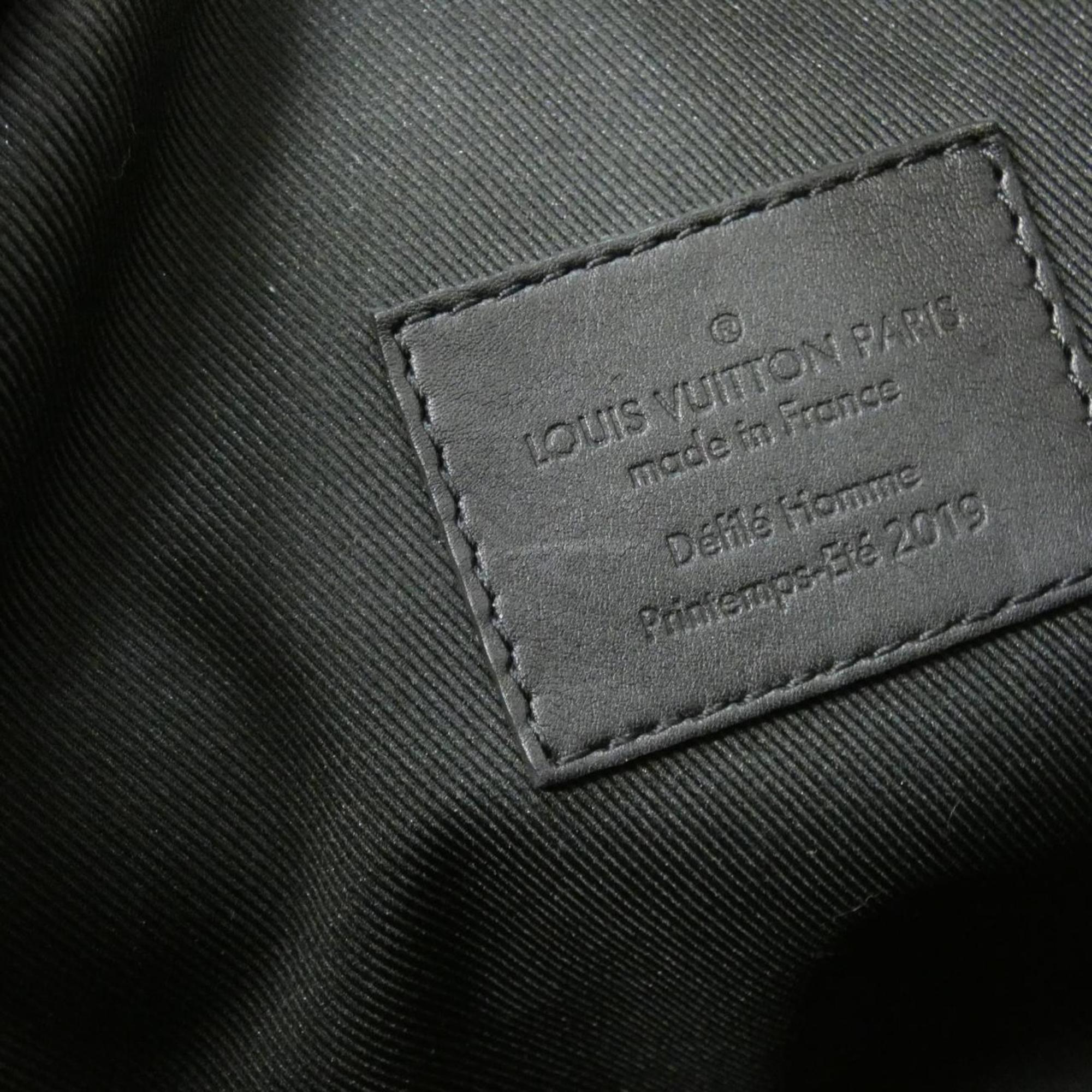Louis Vuitton Black Black Denim Coated Canvas Shoulder Bag (Pre-Owned)