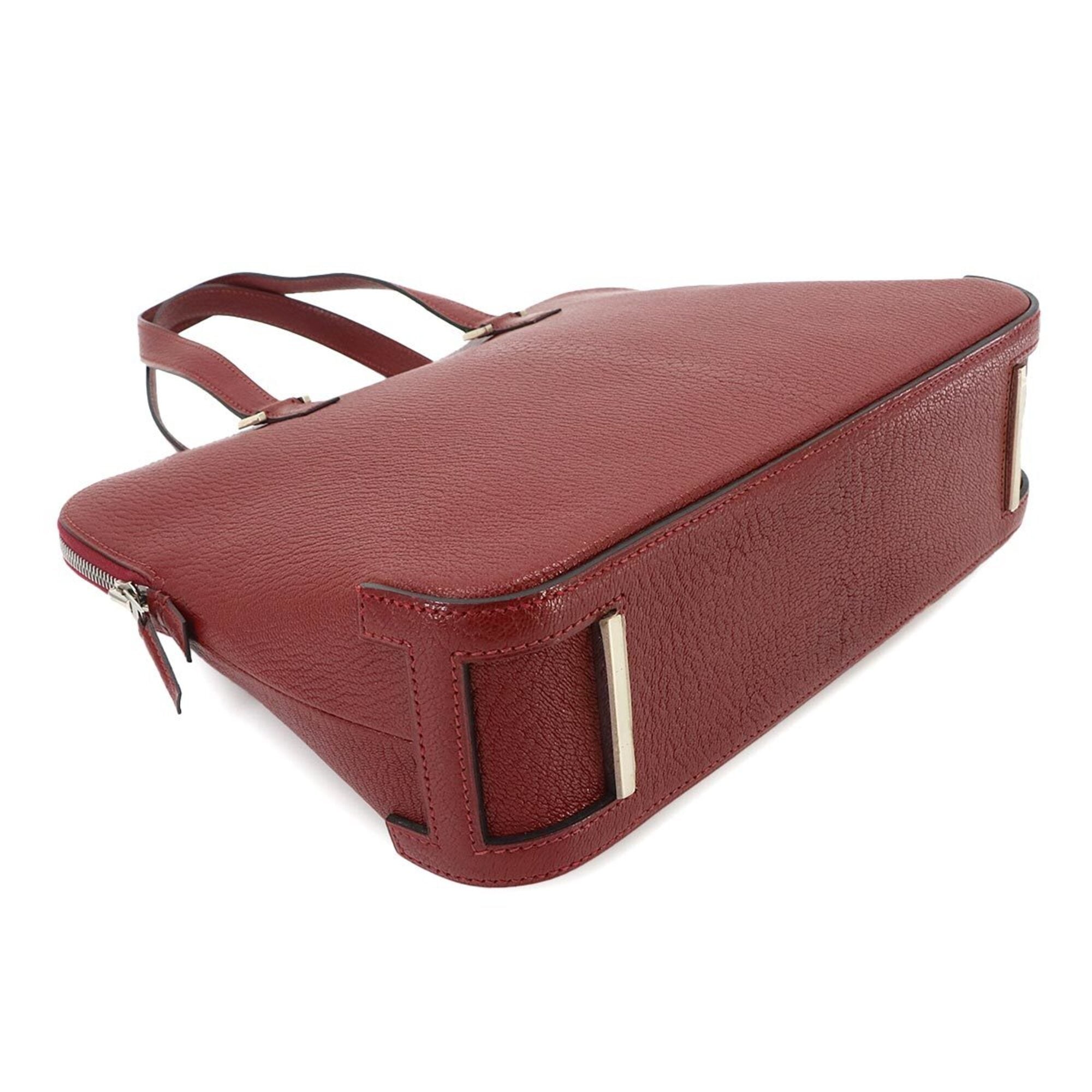 Hermes Rouge H Chevre Leather Handbag (Pre-Owned)