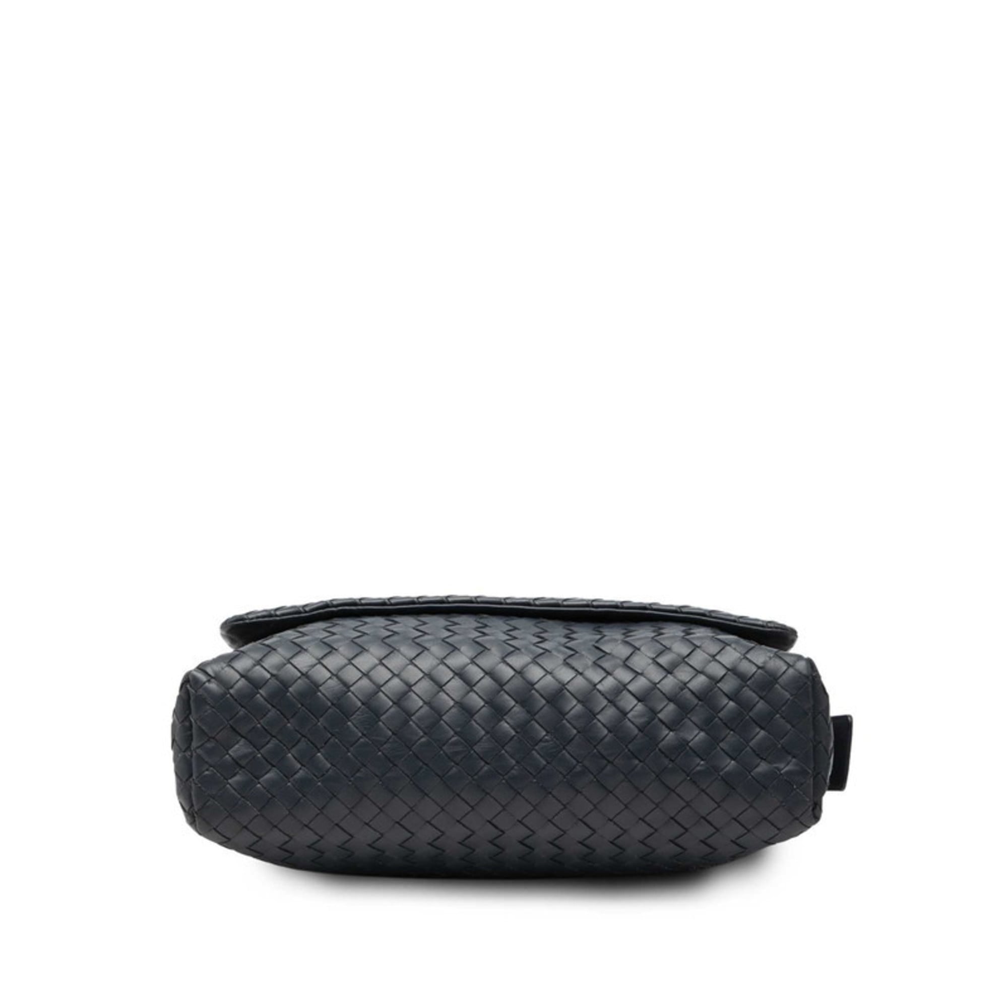 Bottega Veneta Navy Leather Shoulder Bag (Pre-Owned)