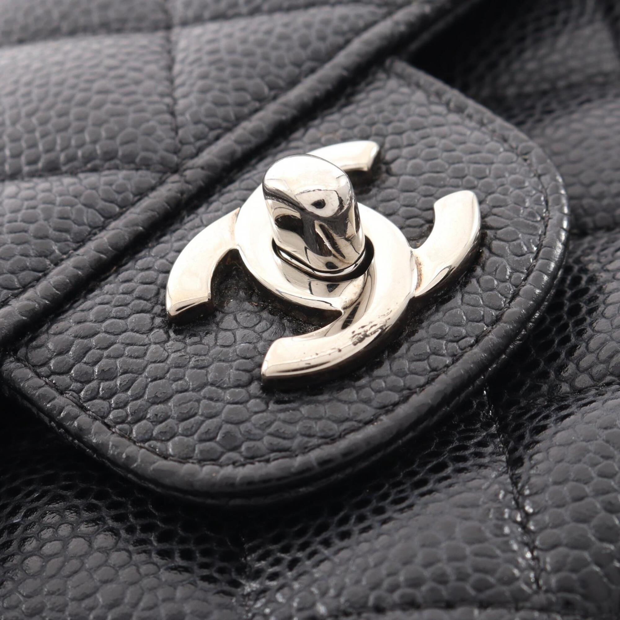 Chanel Black Grained Calfskin Handbag Shoulder Bag (Pre-Owned)