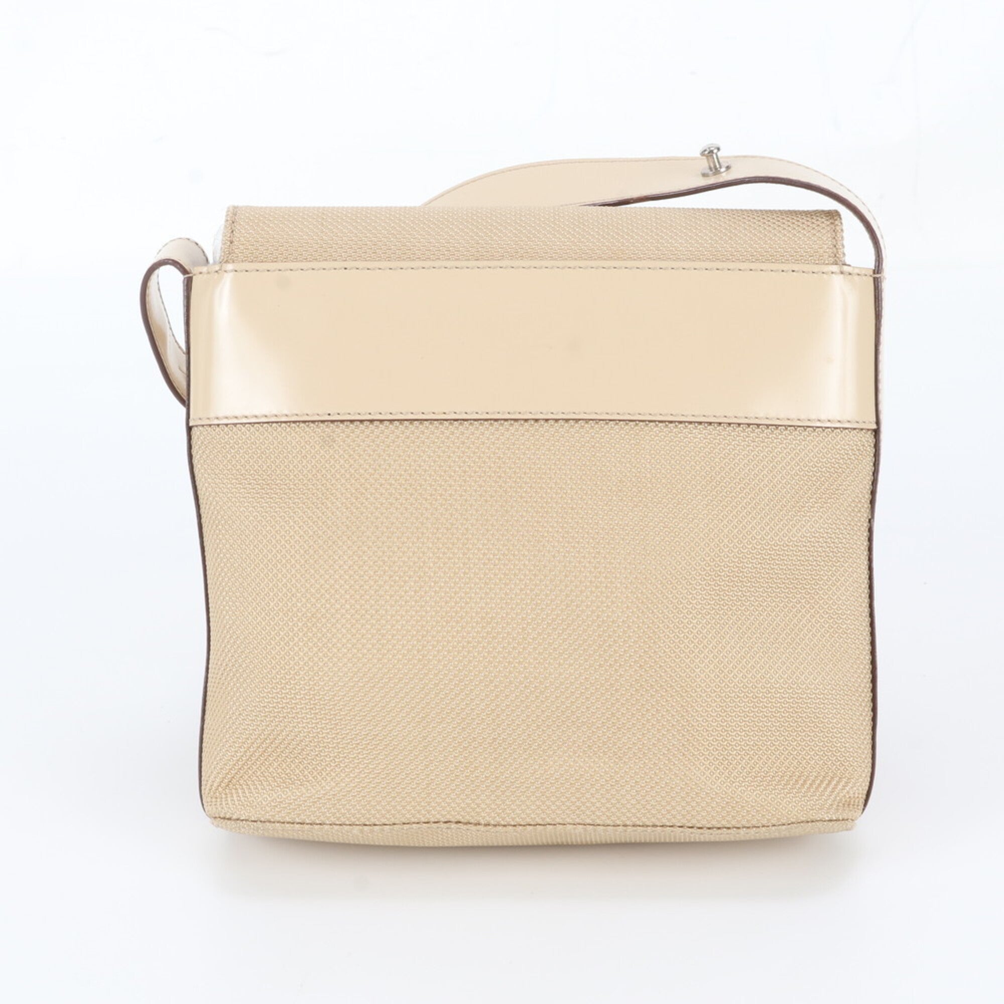 Celine Beige Leather Canvas Crossbody Bag Handbag Shoulder Bag Tote Bag (Pre-Owned)