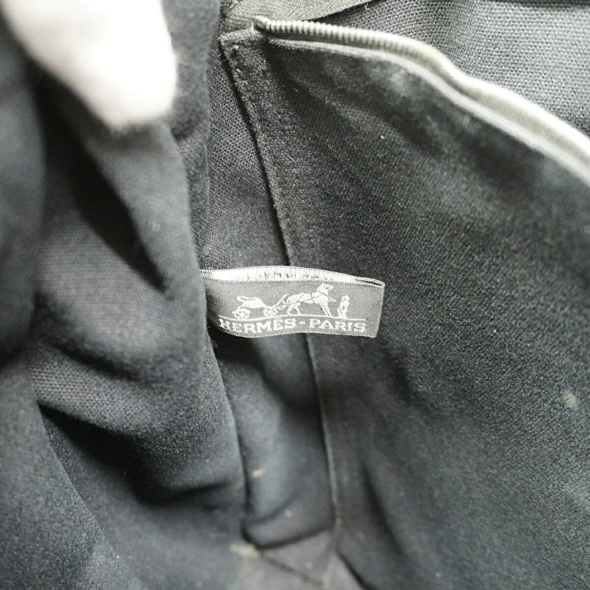 Hermes Black Canvas Tote Bag (Pre-Owned)