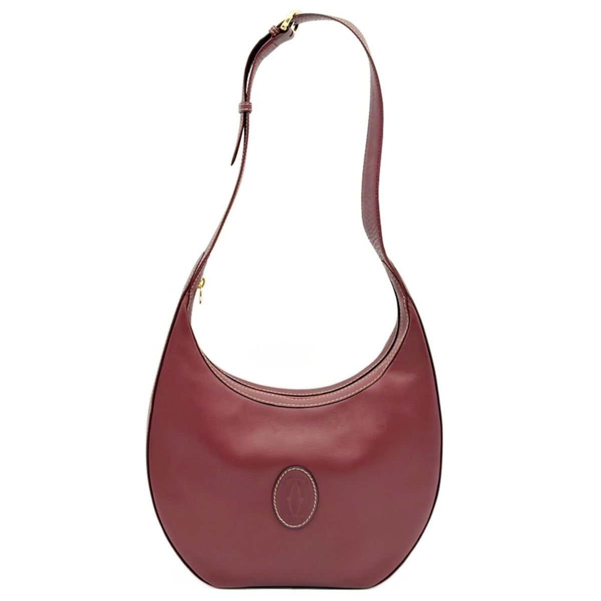 Cartier Bordeaux Leather Shoulder Bag (Pre-Owned)