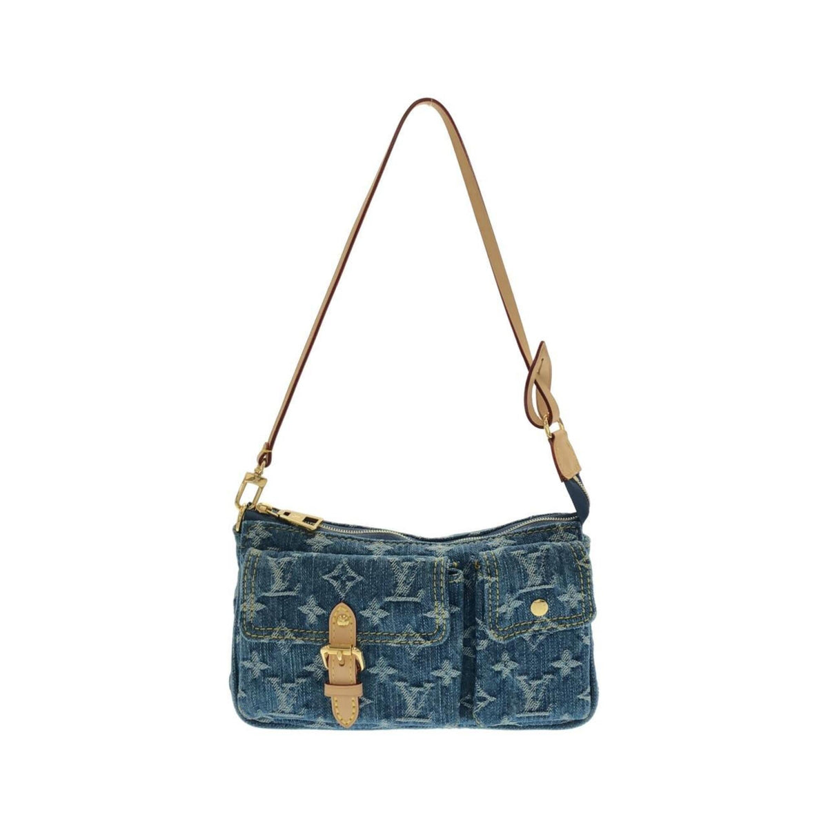 Louis Vuitton Blue Denim Canvas Handbag Pochette (Pre-Owned)