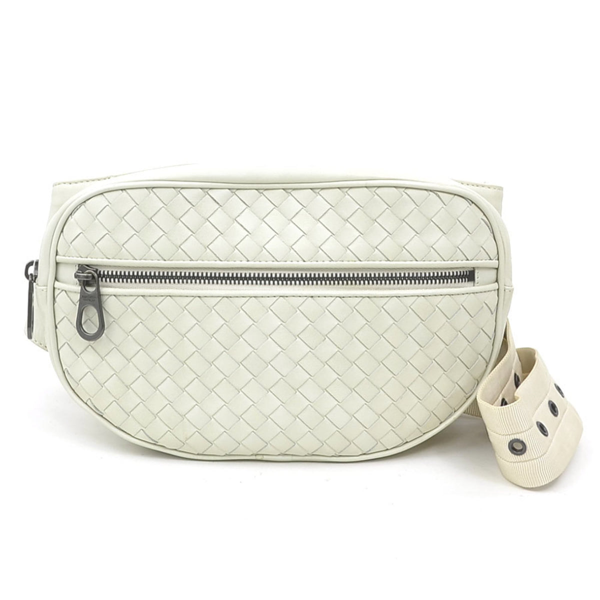Bottega Veneta Ivory Intrecciato Fanny Pack (Pre-Owned)