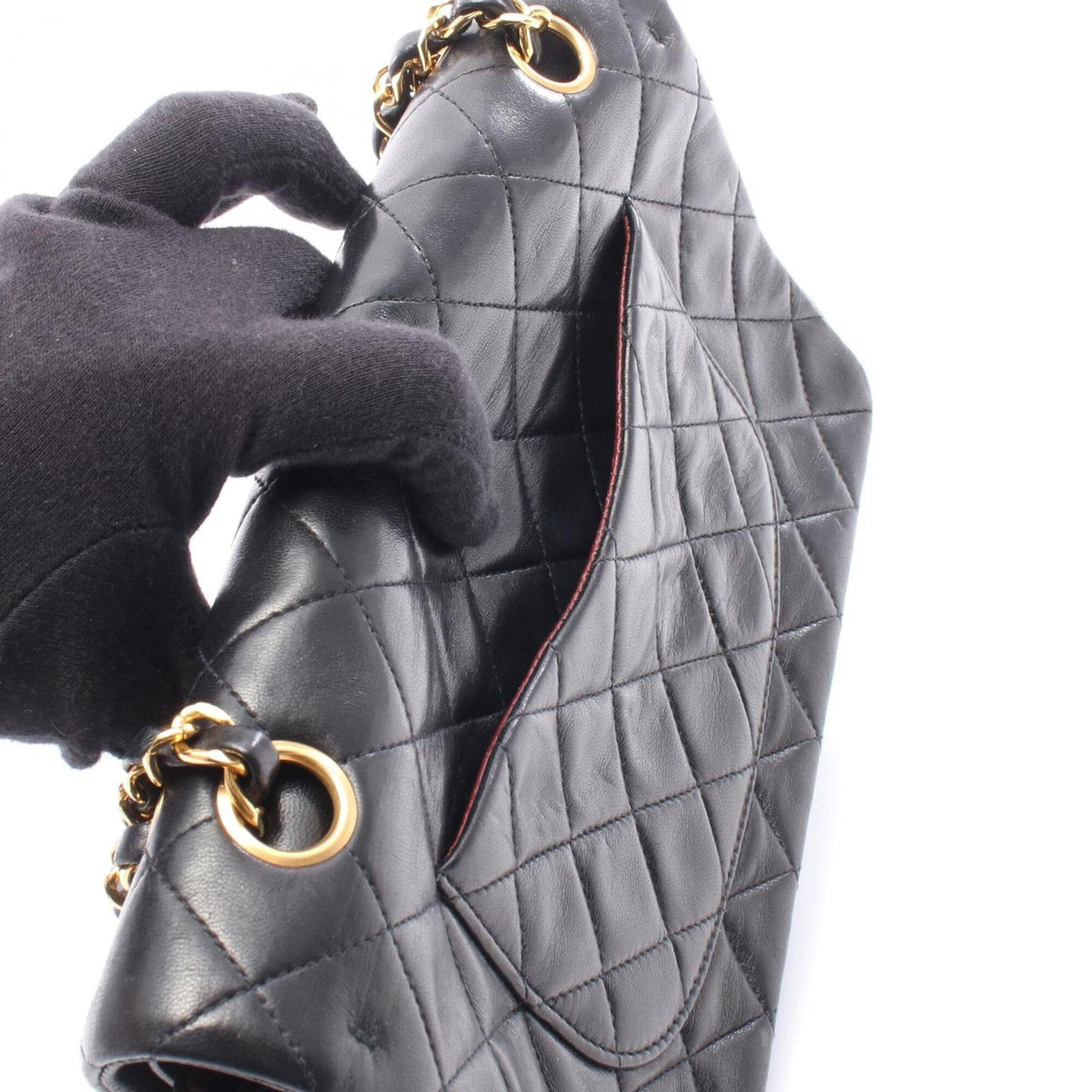 Chanel Black Leather Handbag Shoulder Bag (Pre-Owned)