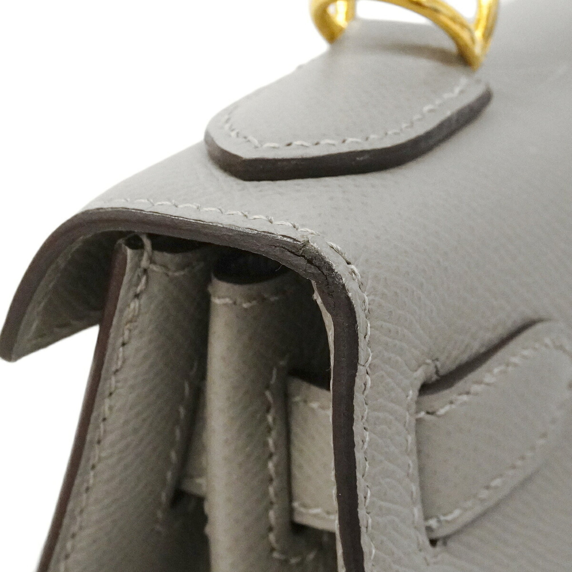 Hermes Gray Leather Handbag (Pre-Owned)