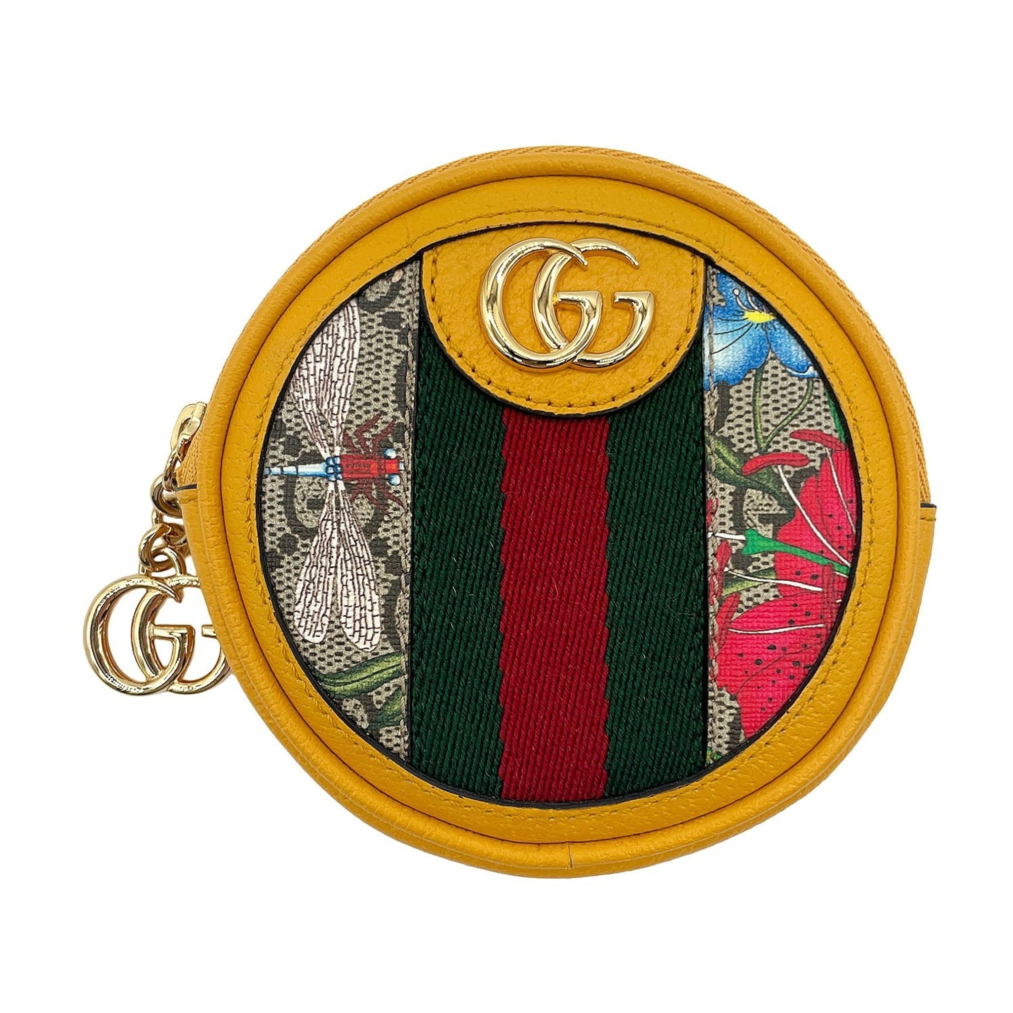 Gucci Yellow Coated Canvas Leather Coin Purse/Coin Case (Pre-Owned)