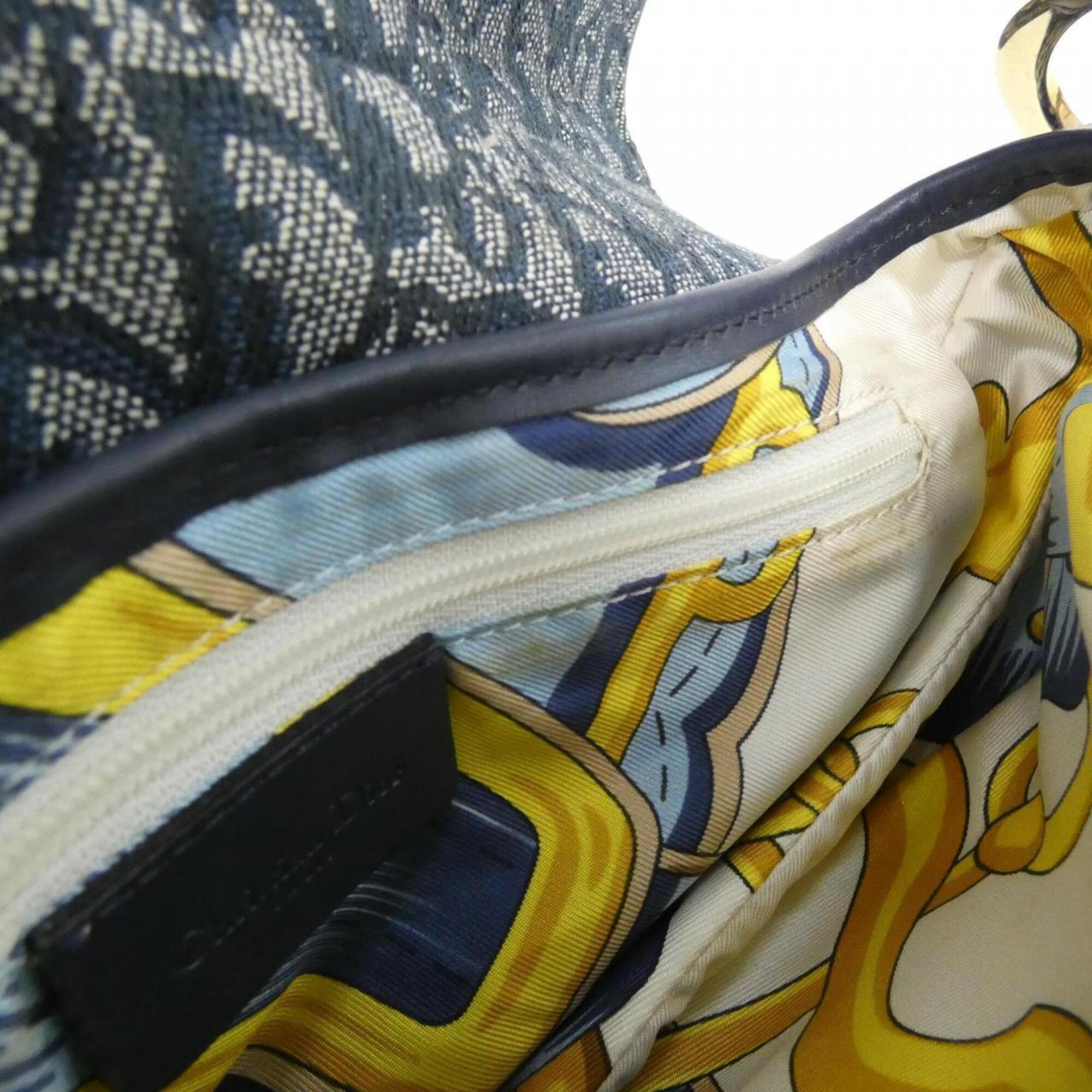 Christian Dior Blue Canvas Shoulder Bag (Pre-Owned)