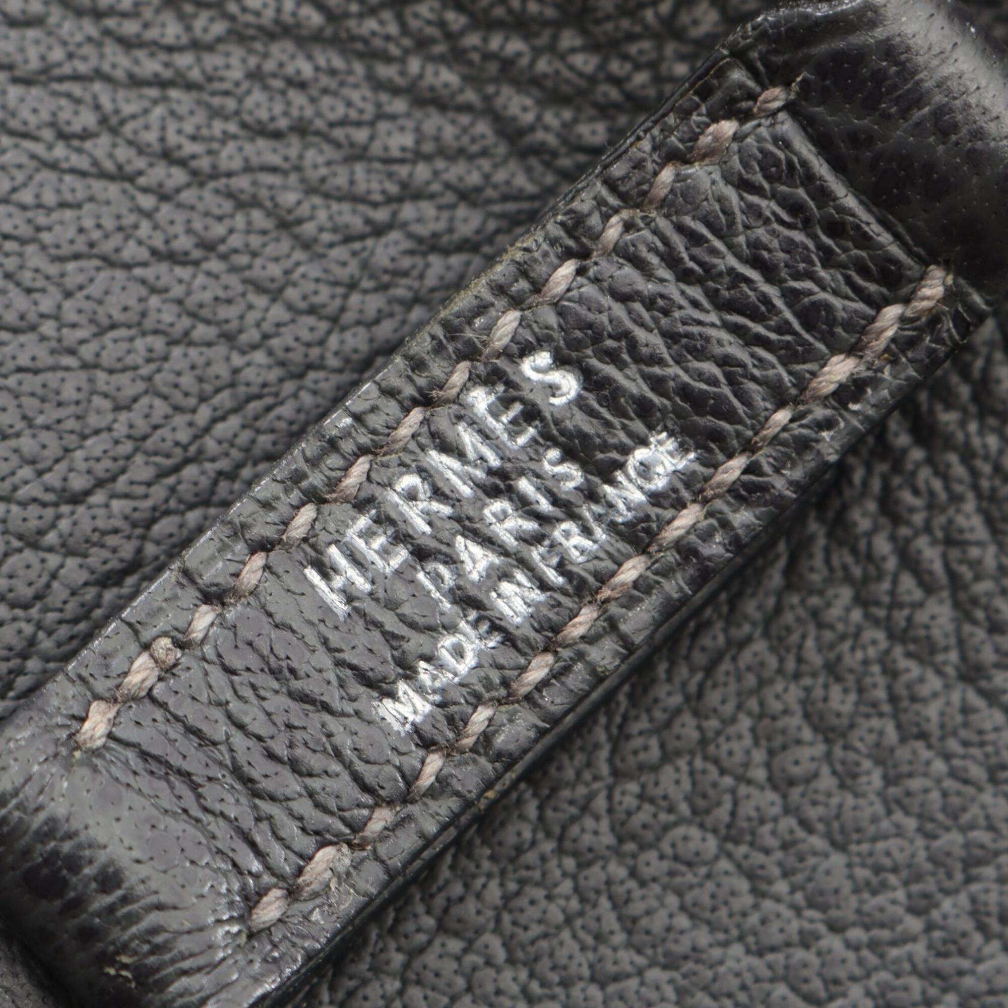 Hermes Gray Buffalo Leather Handbag Shoulder Bag (Pre-Owned)