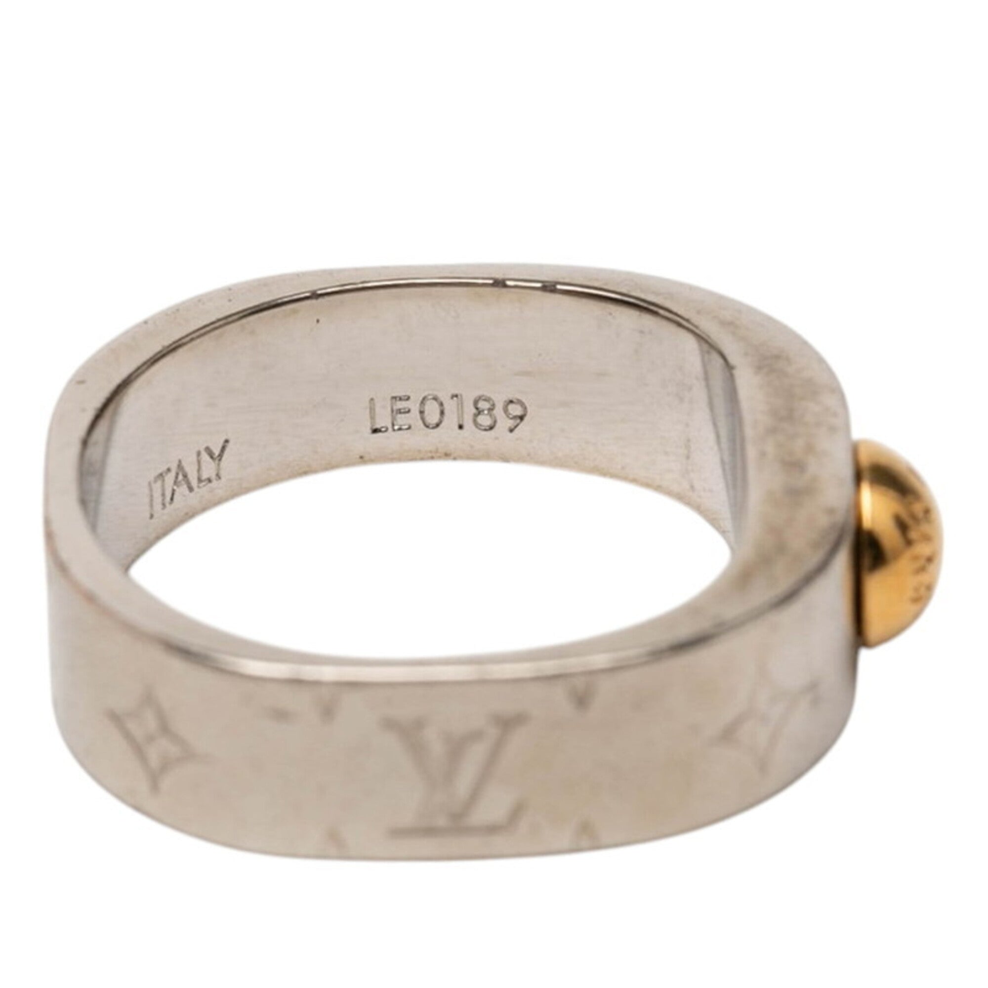 Louis Vuitton Gold Silver Metal Band Ring (Pre-Owned)