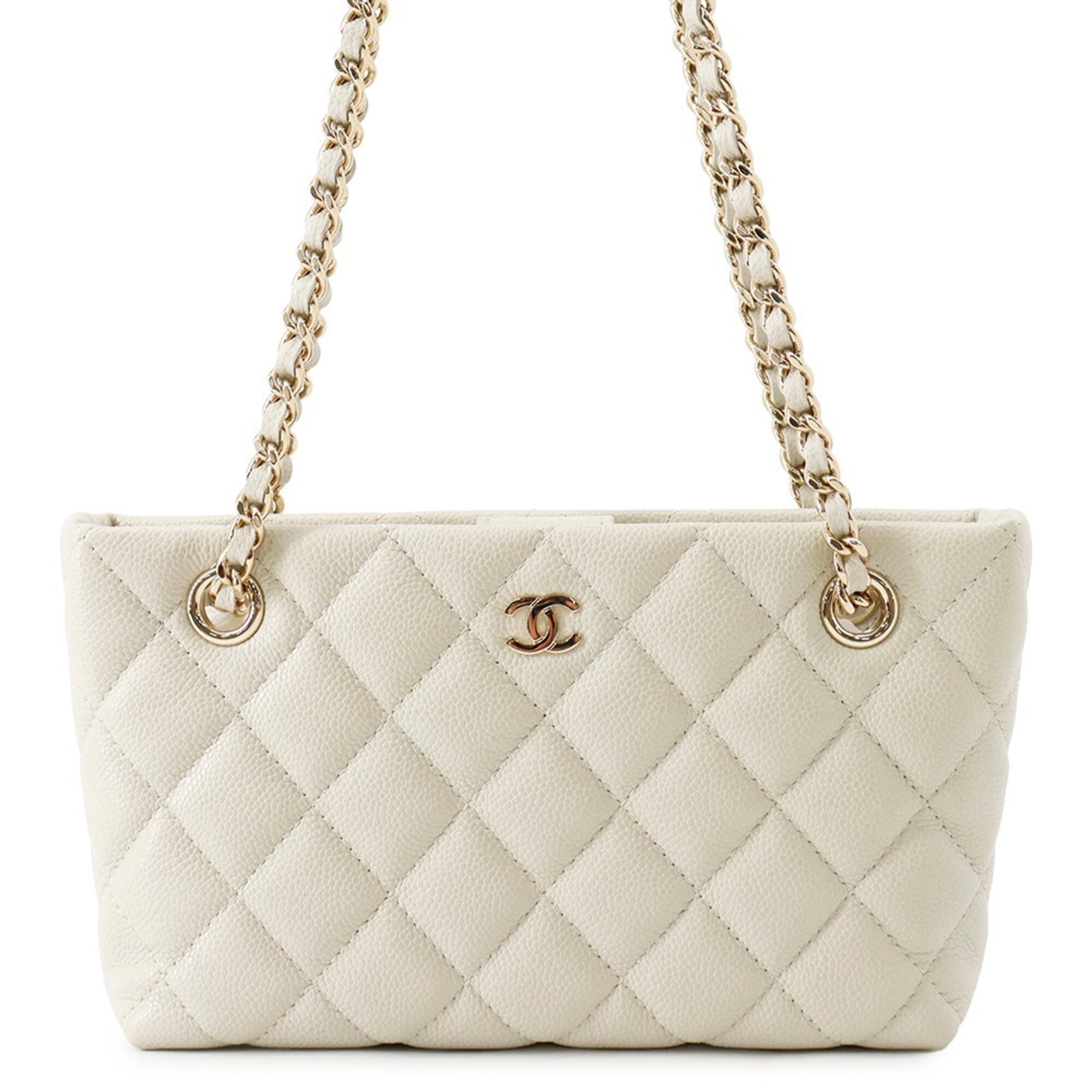 Chanel Matelasse Light Gray Grained Calfskin Handbag Shoulder Bag (Pre-Owned)
