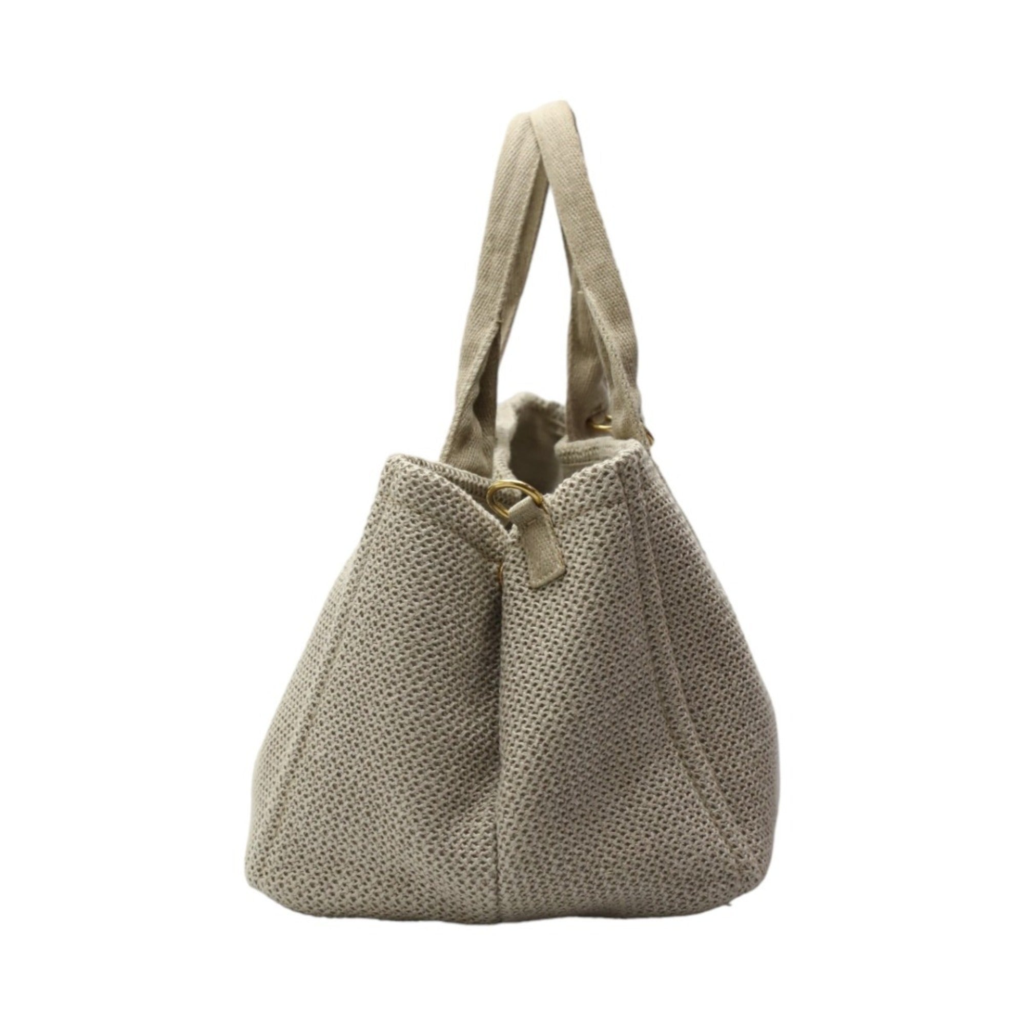 Prada Beige Canvas Tote Bag (Pre-Owned)