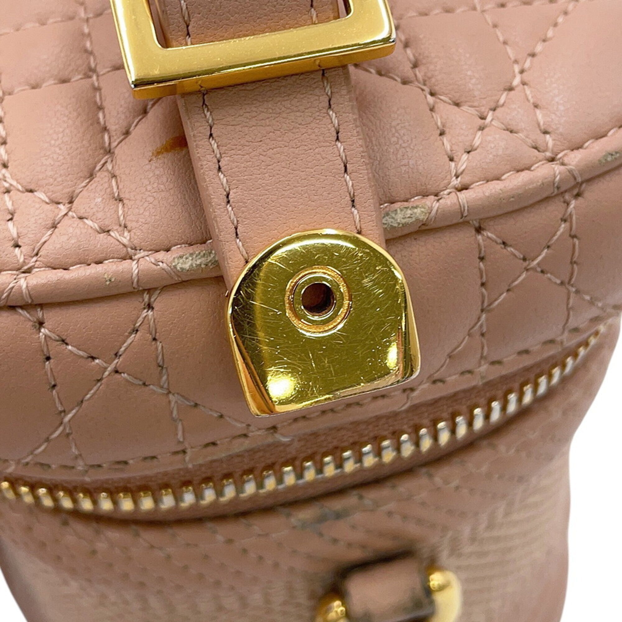 Christian Dior Gold Leather Handbag Shoulder Bag (Pre-Owned)