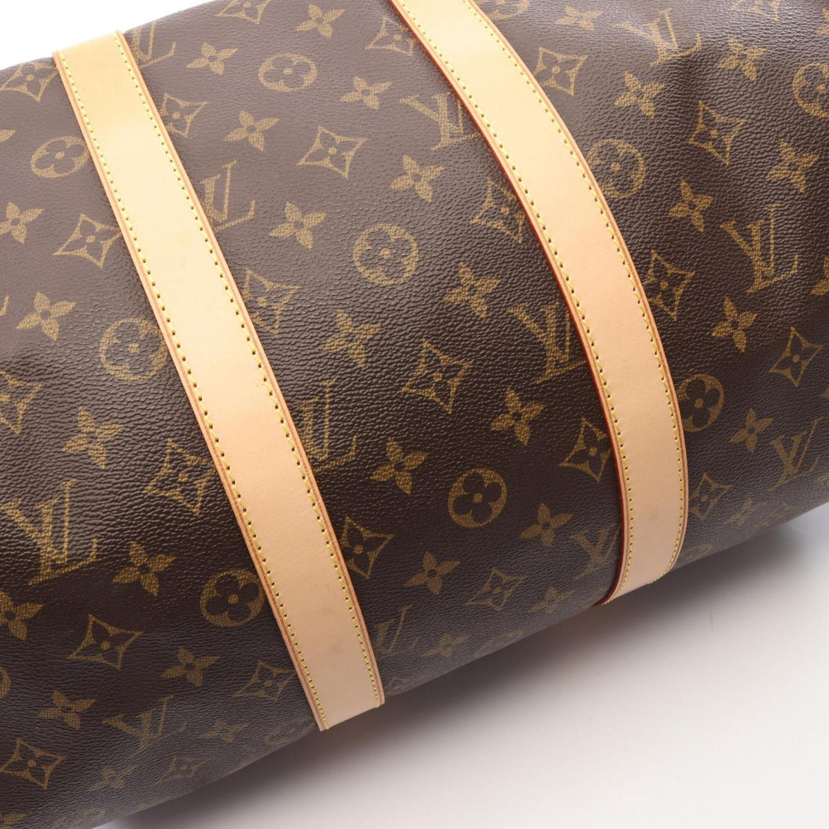 Louis Vuitton Brown Coated Canvas Leather Boston Bag Handbag (Pre-Owned)