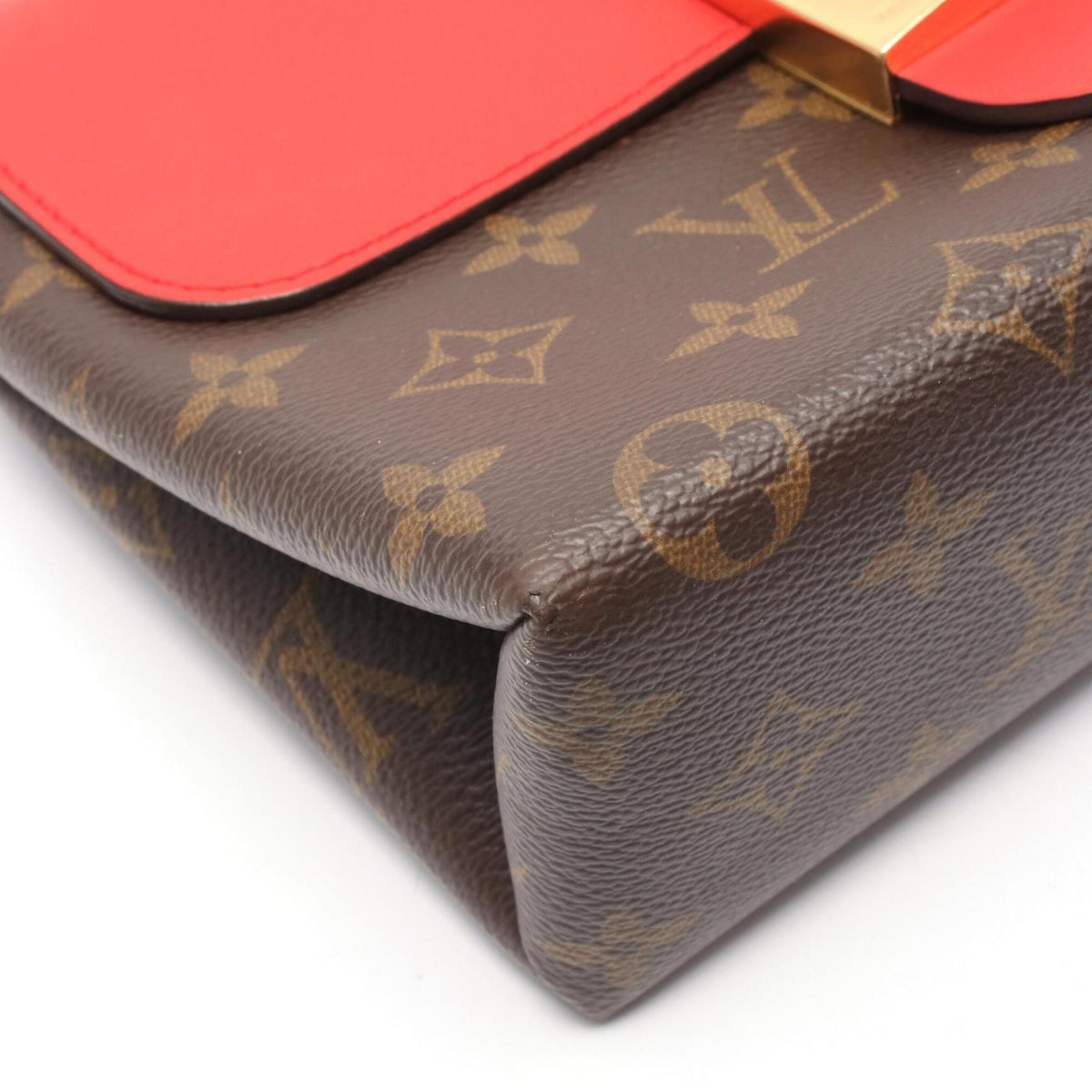 Louis Vuitton Brown Monogram Red Color Coated Canvas Handbag (Pre-Owned)