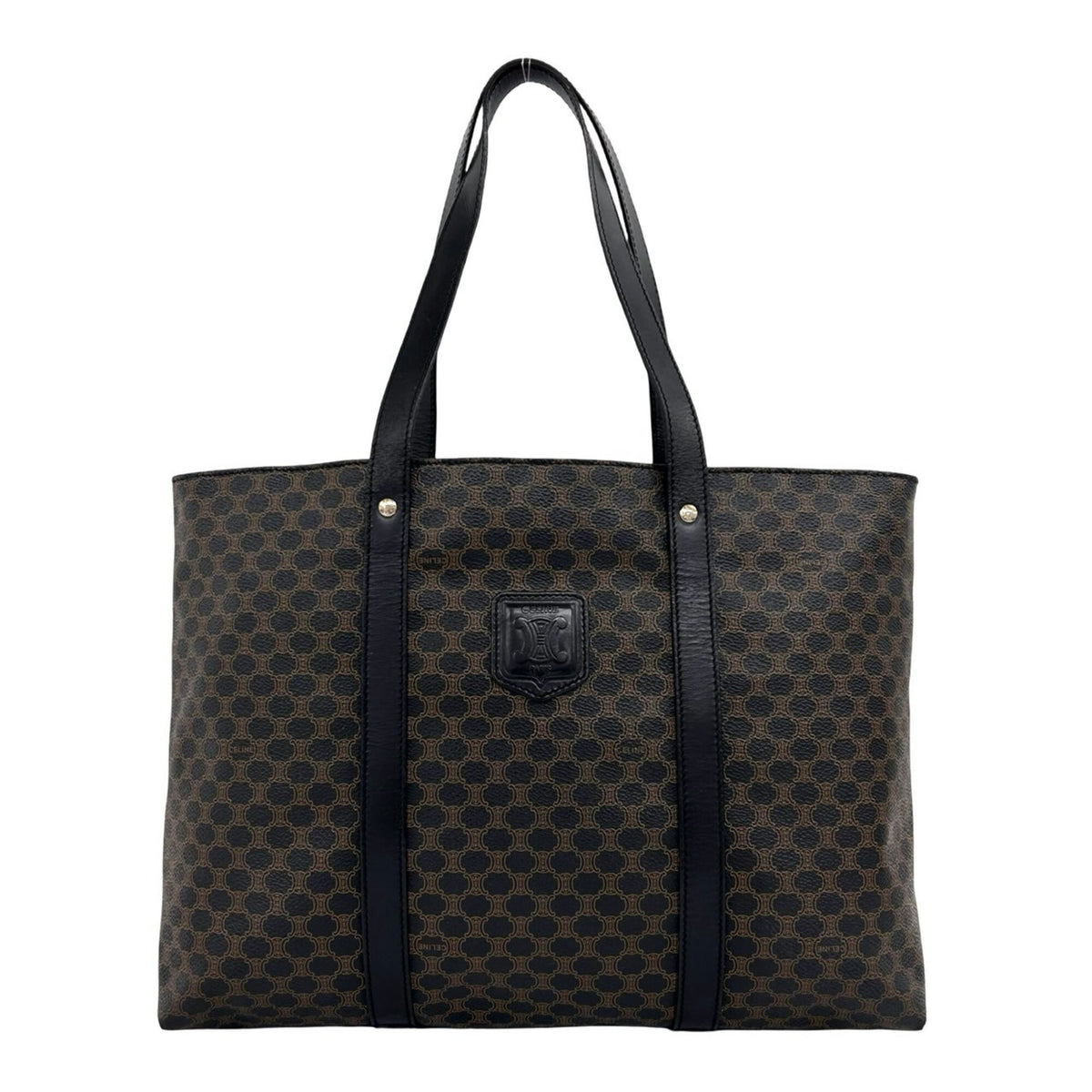 Celine Black Brown Leather Pvc Shoulder Bag Tote Bag (Pre-Owned)