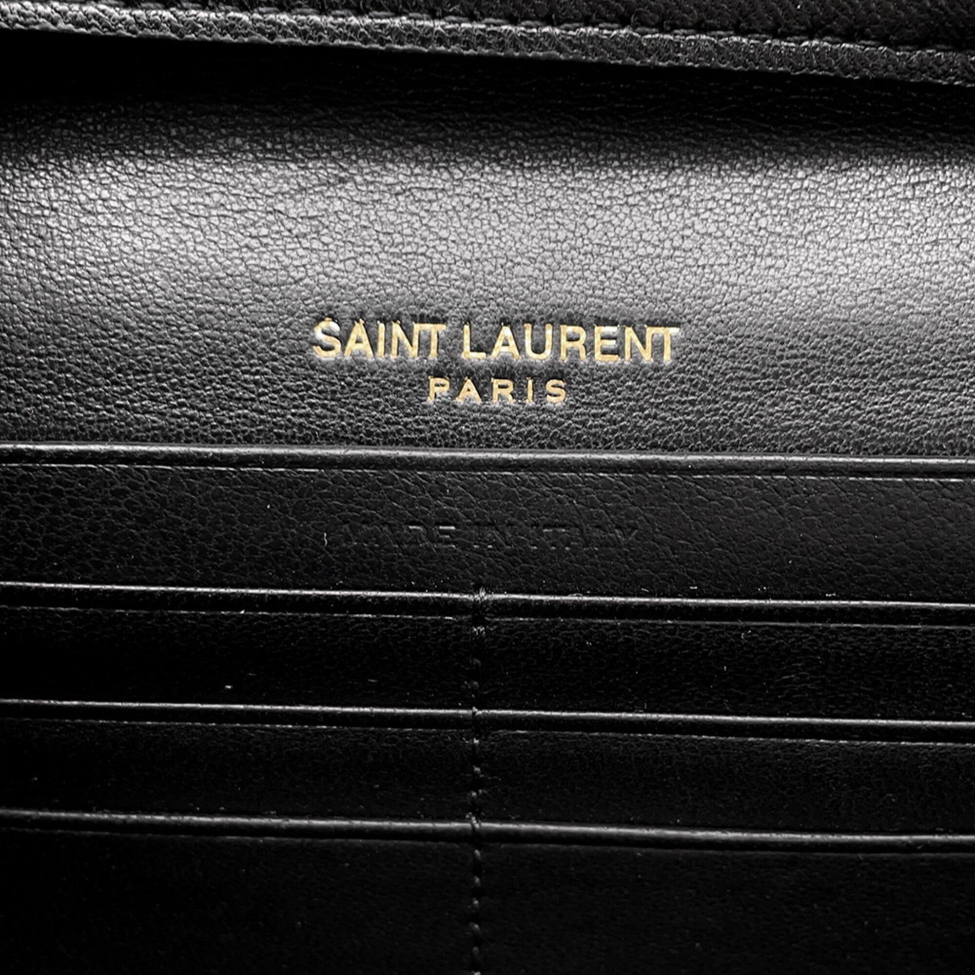 Yves Saint Laurent Black Leather Chain/Shoulder Wallet (Pre-Owned)