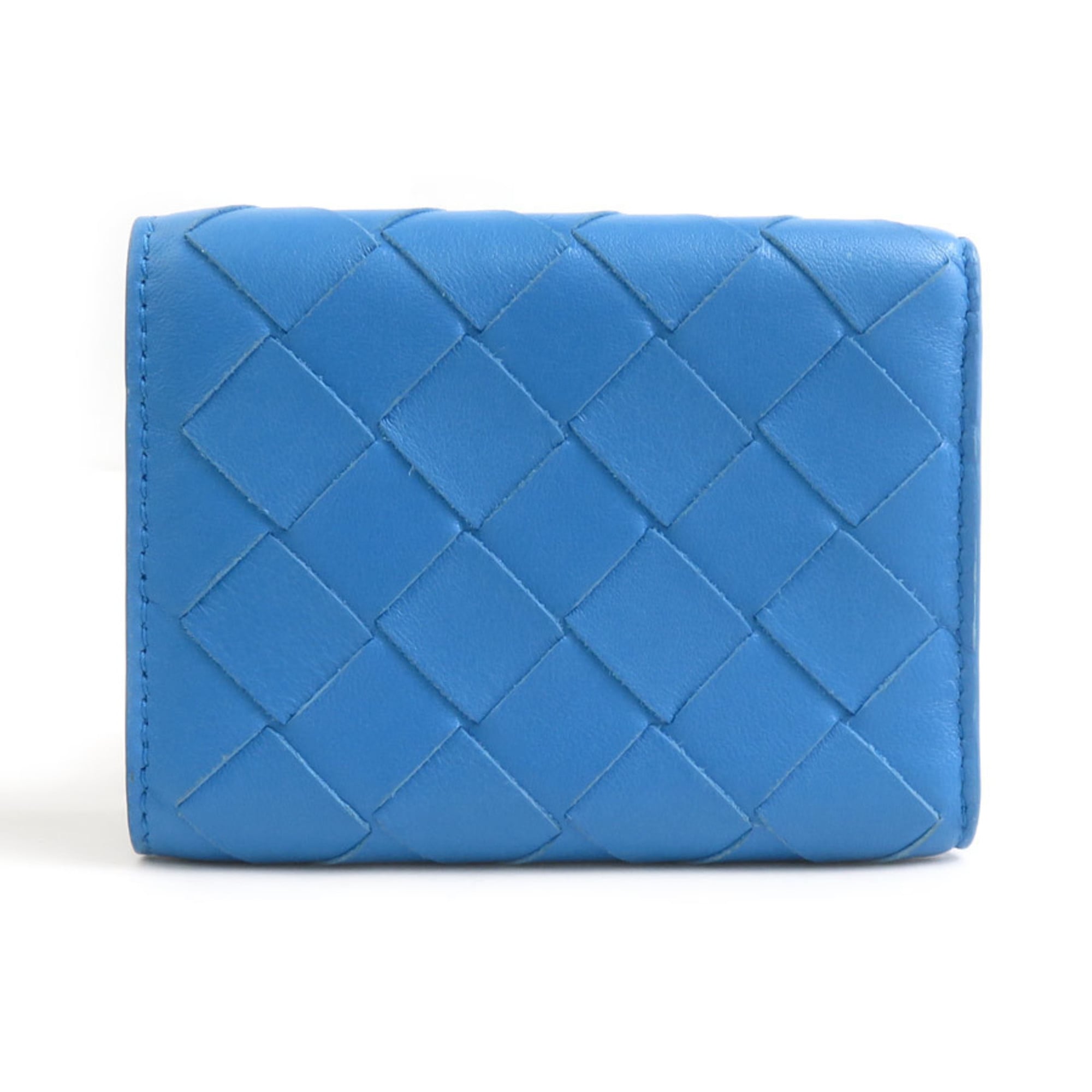 Bottega Veneta Blue Leather Wallet (Tri-Fold) (Pre-Owned)