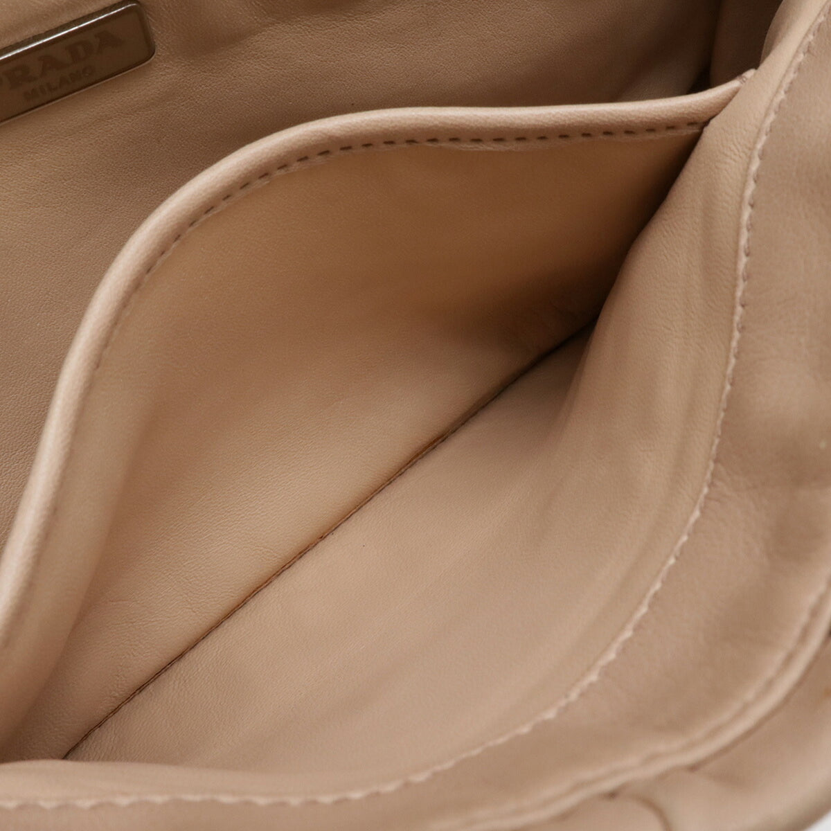 Prada Beige Nappa Leather Shoulder Bag (Pre-Owned)
