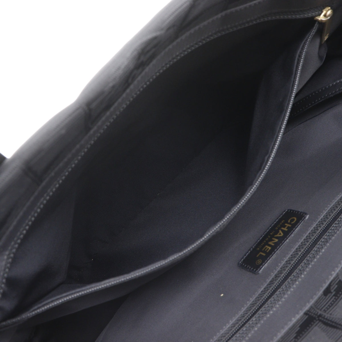 Chanel Black Nylon Canvas Tote Bag Weekend Bag (Pre-Owned)