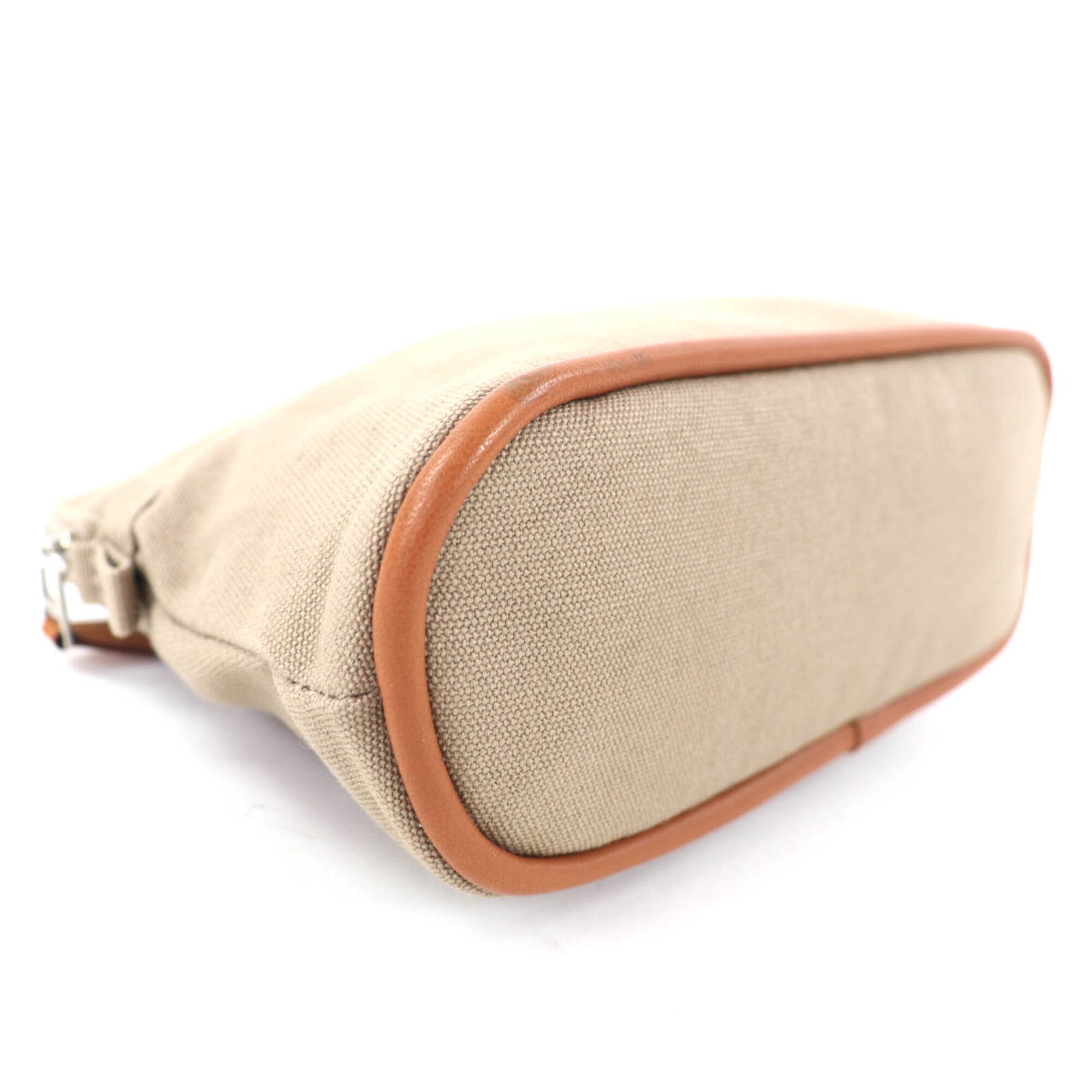 Hermes Bolide Beige Cotton 100% Leather Pouch (Pre-Owned)