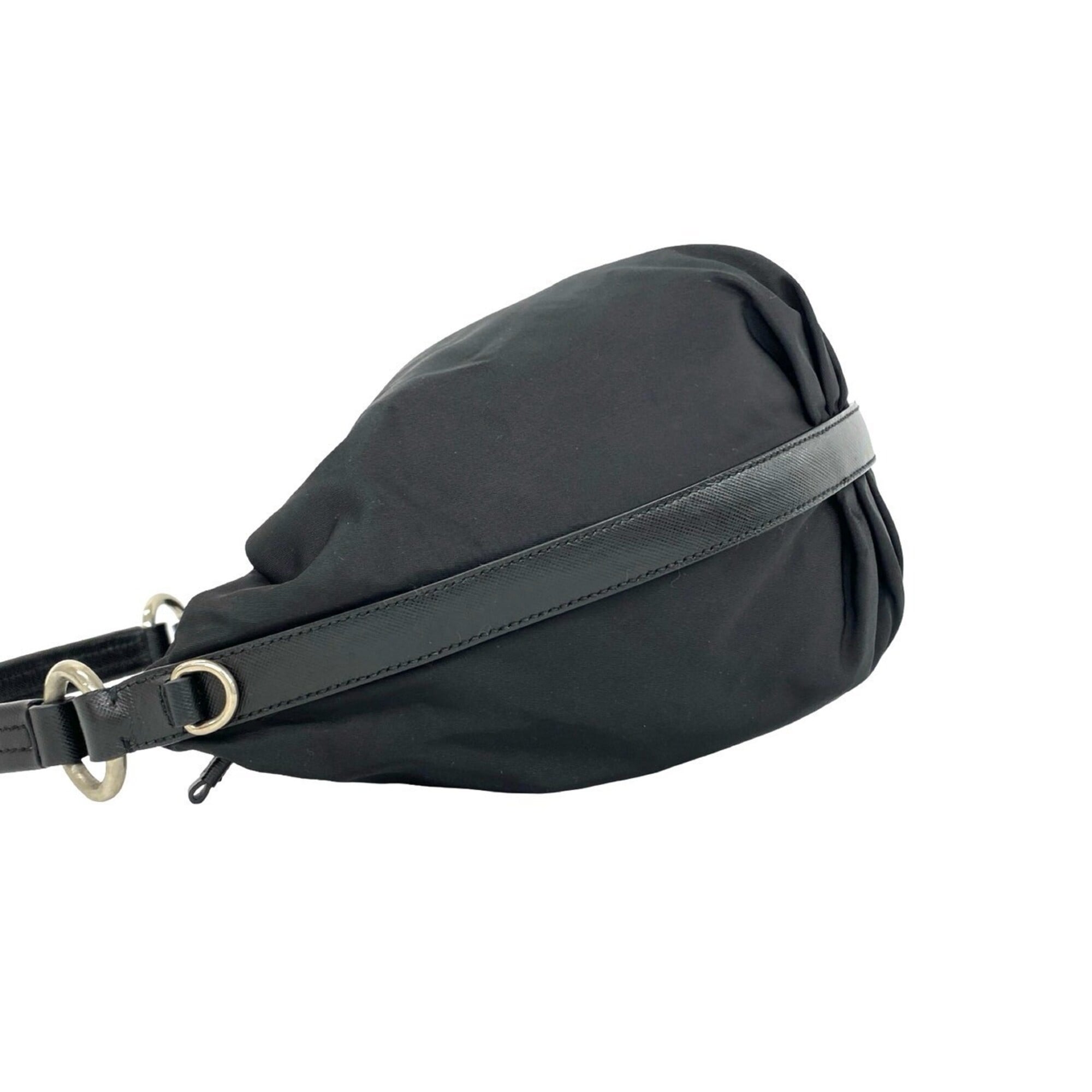 Prada Black Nylon Leather Shoulder Bag (Pre-Owned)