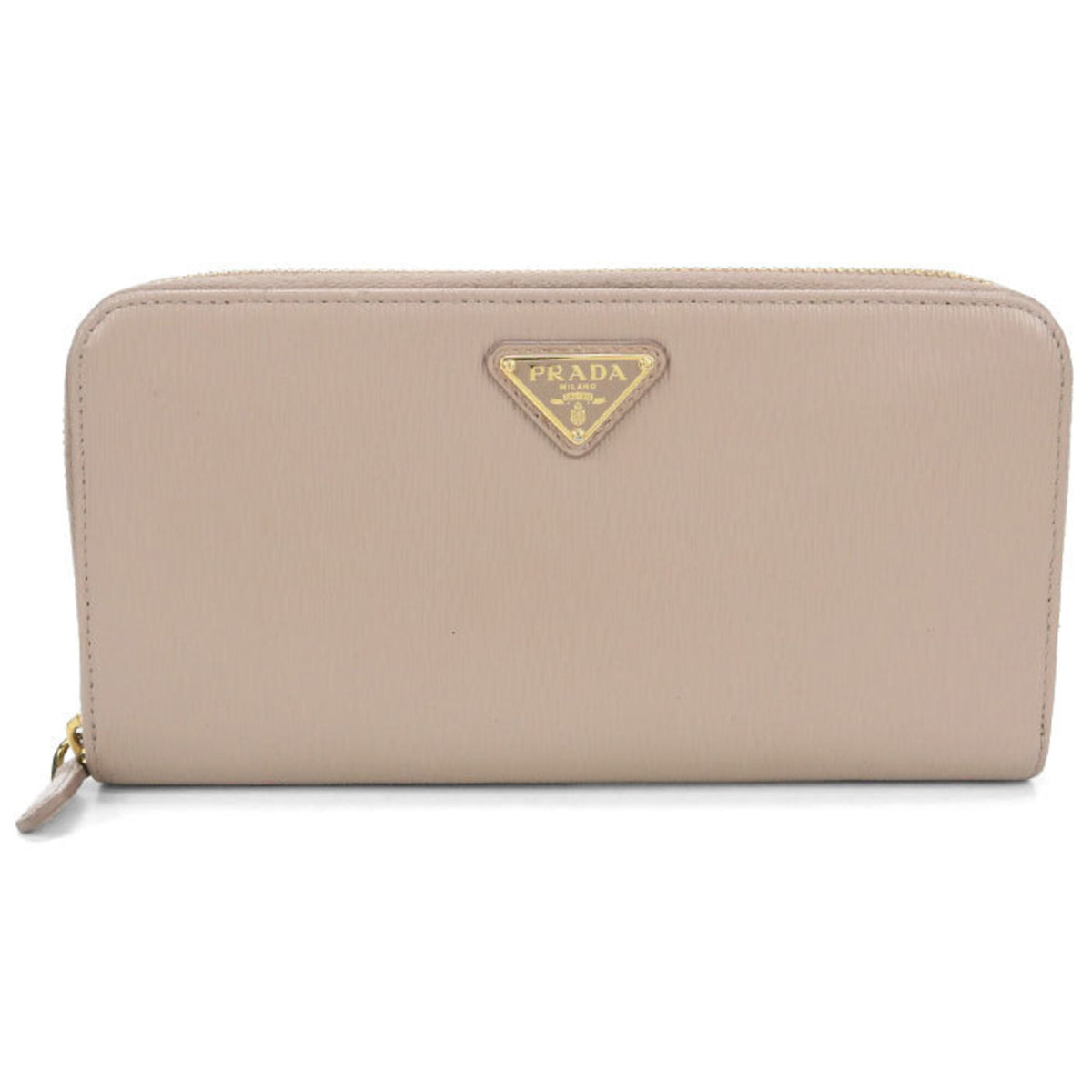 Prada Beige Leather Long Wallet (Bi-Fold) (Pre-Owned)