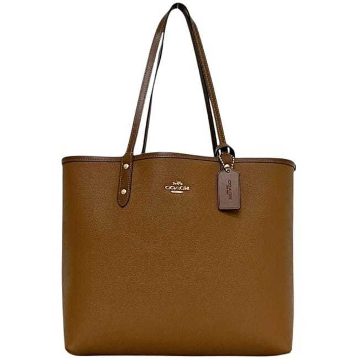 Coach Beige Brown Pvc Pouch Tote Bag (Pre-Owned)