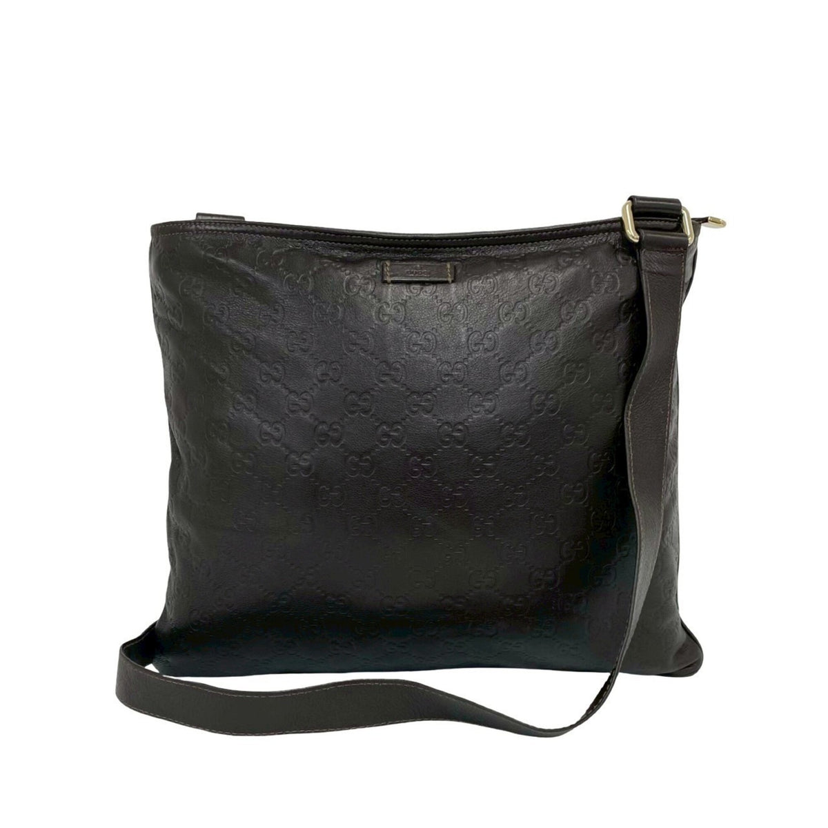 Gucci Brown Leather Pochette Shoulder Bag (Pre-Owned)