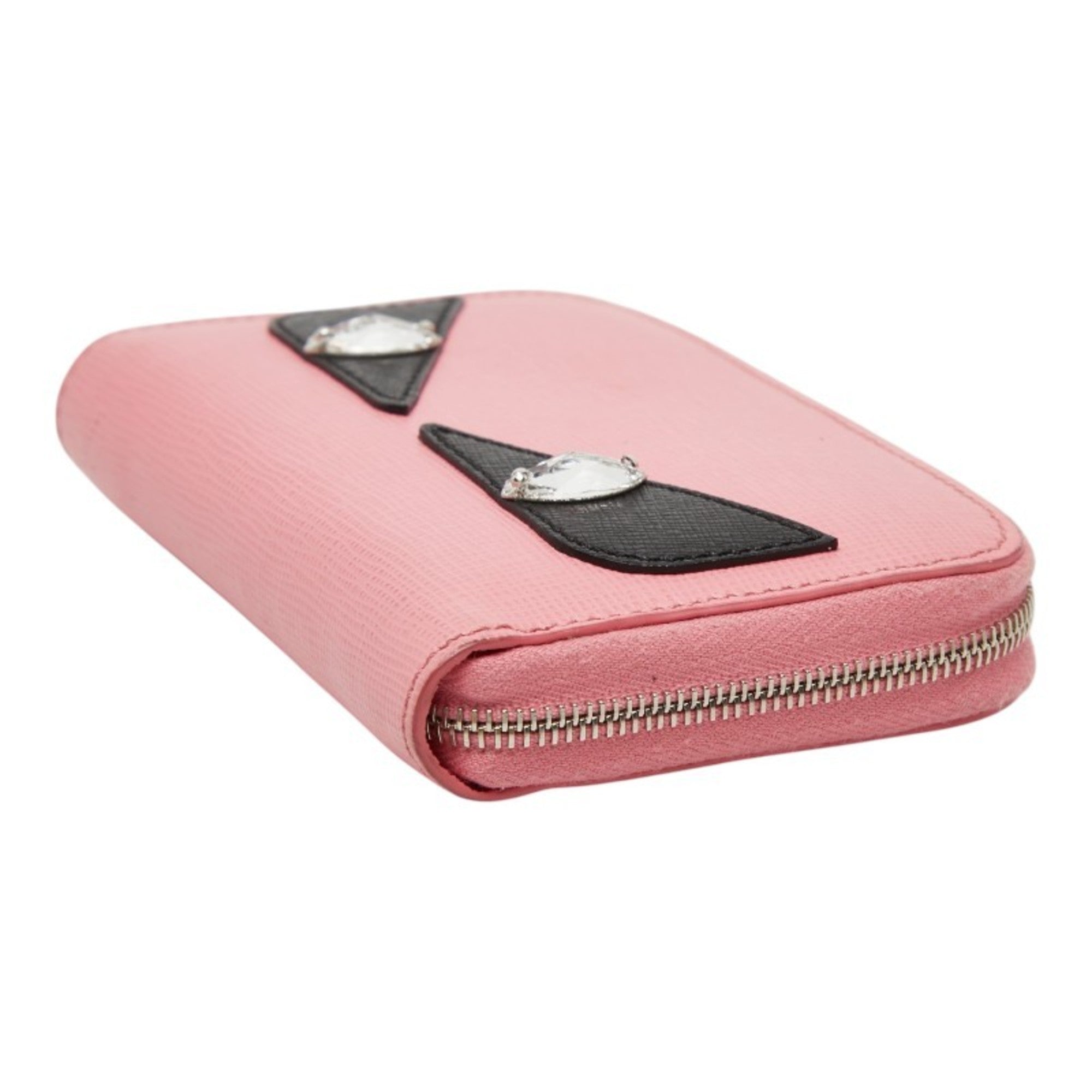 Fendi Black Pink Leather Coin Purse/Coin Case (Pre-Owned)