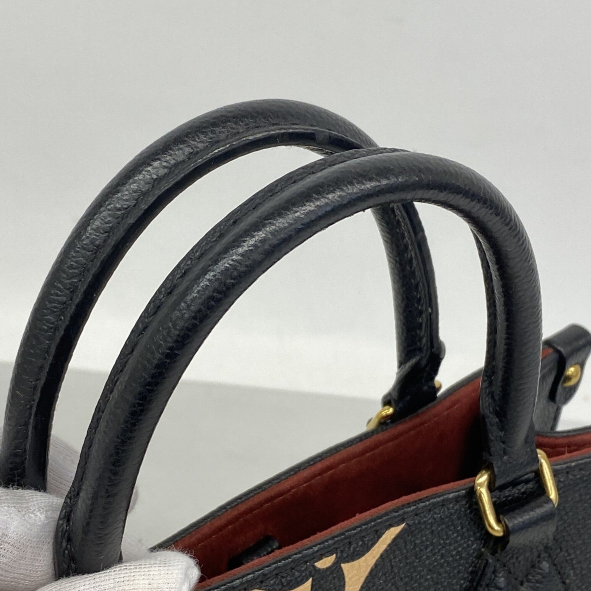Louis Vuitton Beige Black Handbag (Pre-Owned)