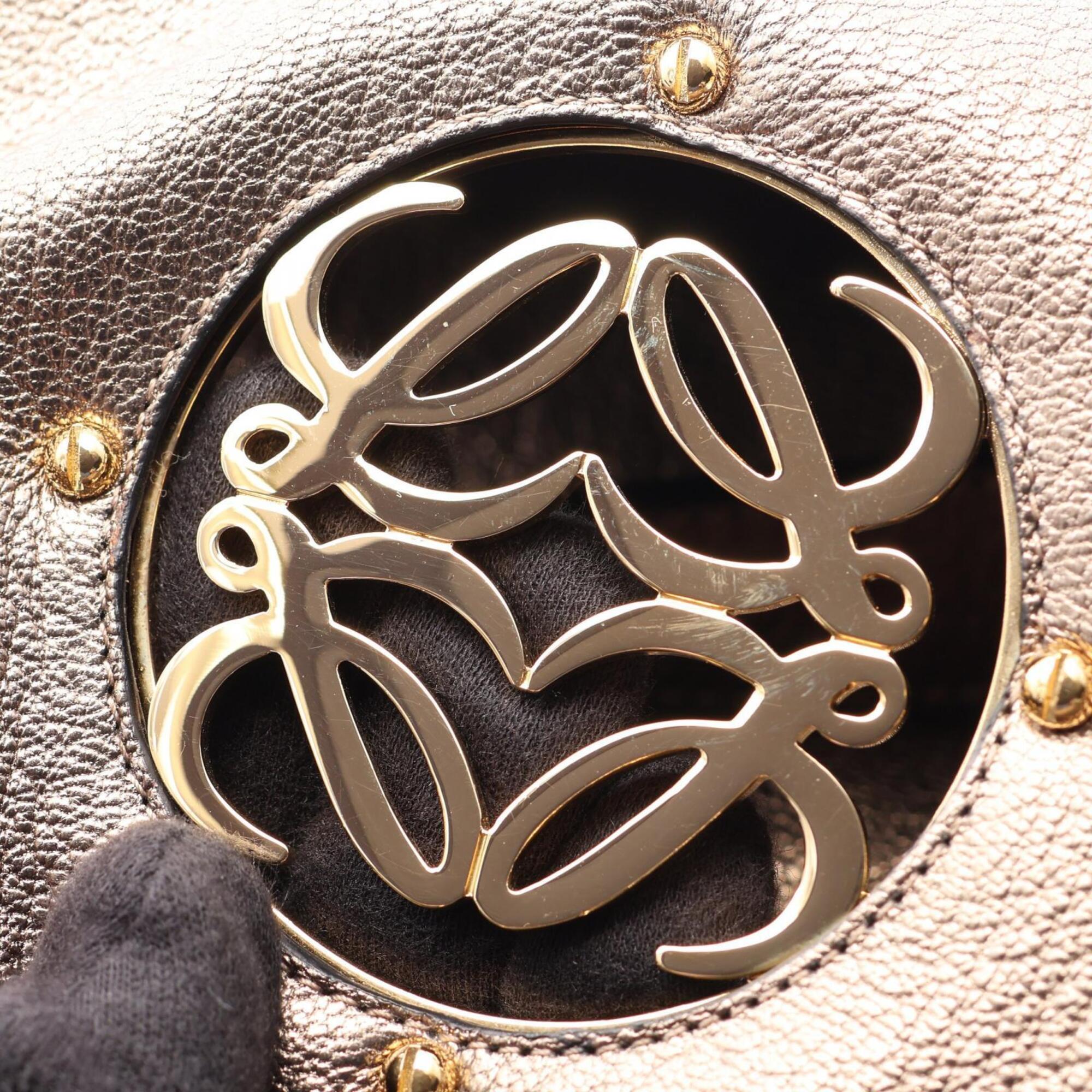 Loewe Gold Metallic Leather Handbag Shoulder Bag (Pre-Owned)