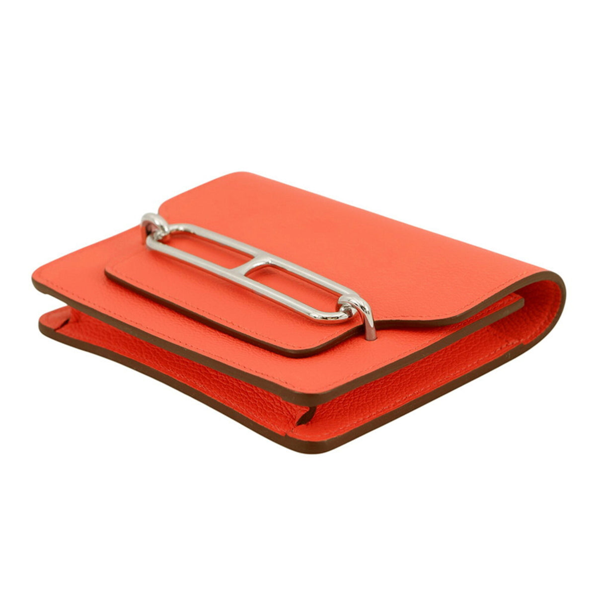 Hermes Orange Sienne Evercalf Leather Wallet (Bi-Fold) (Pre-Owned)