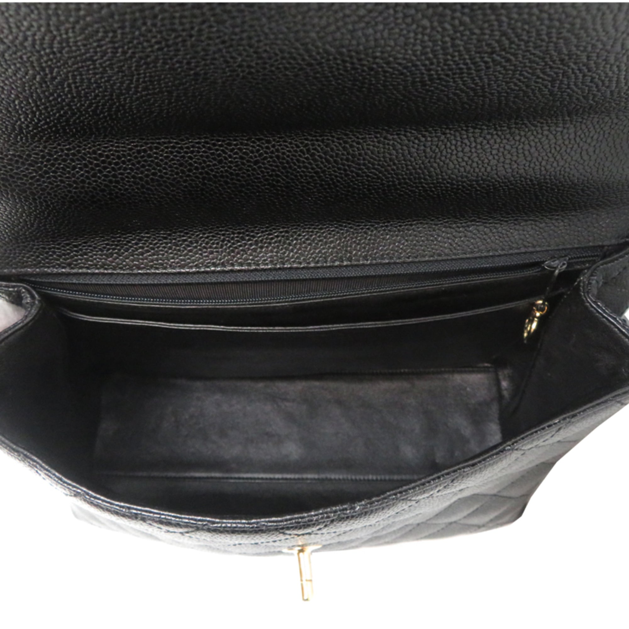 Chanel Black Grained Calfskin Handbag (Pre-Owned)