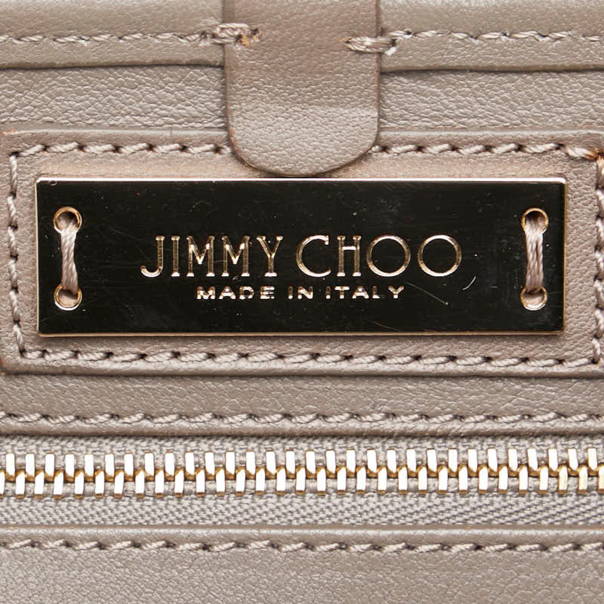 Jimmy Choo Grayish Leather Handbag Tote Bag (Pre-Owned)