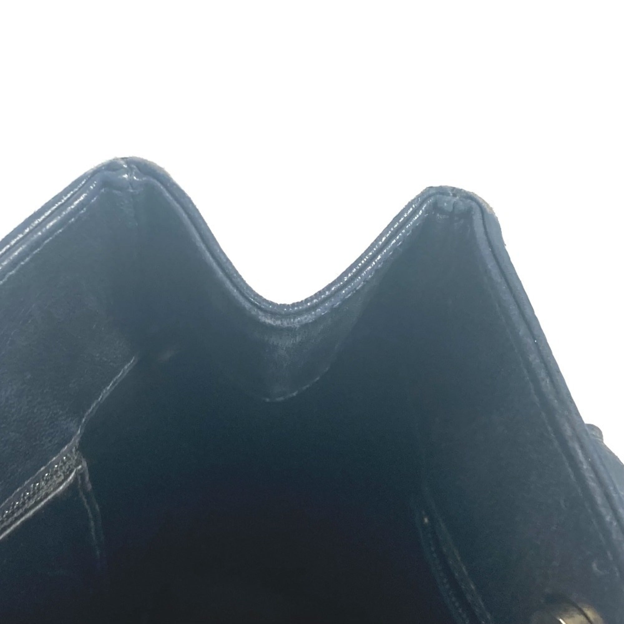 Chanel Dark Navy Leather Boston Bag Shoulder Bag Tote Bag (Pre-Owned)