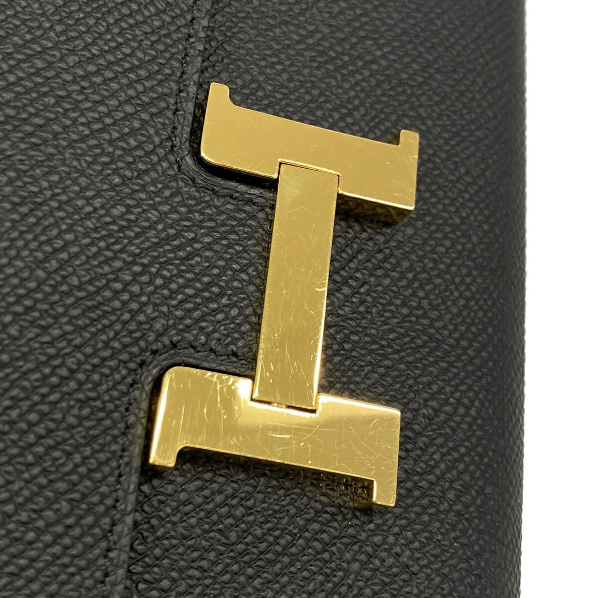 Hermes Black Leather Chain/Shoulder Wallet (Pre-Owned)