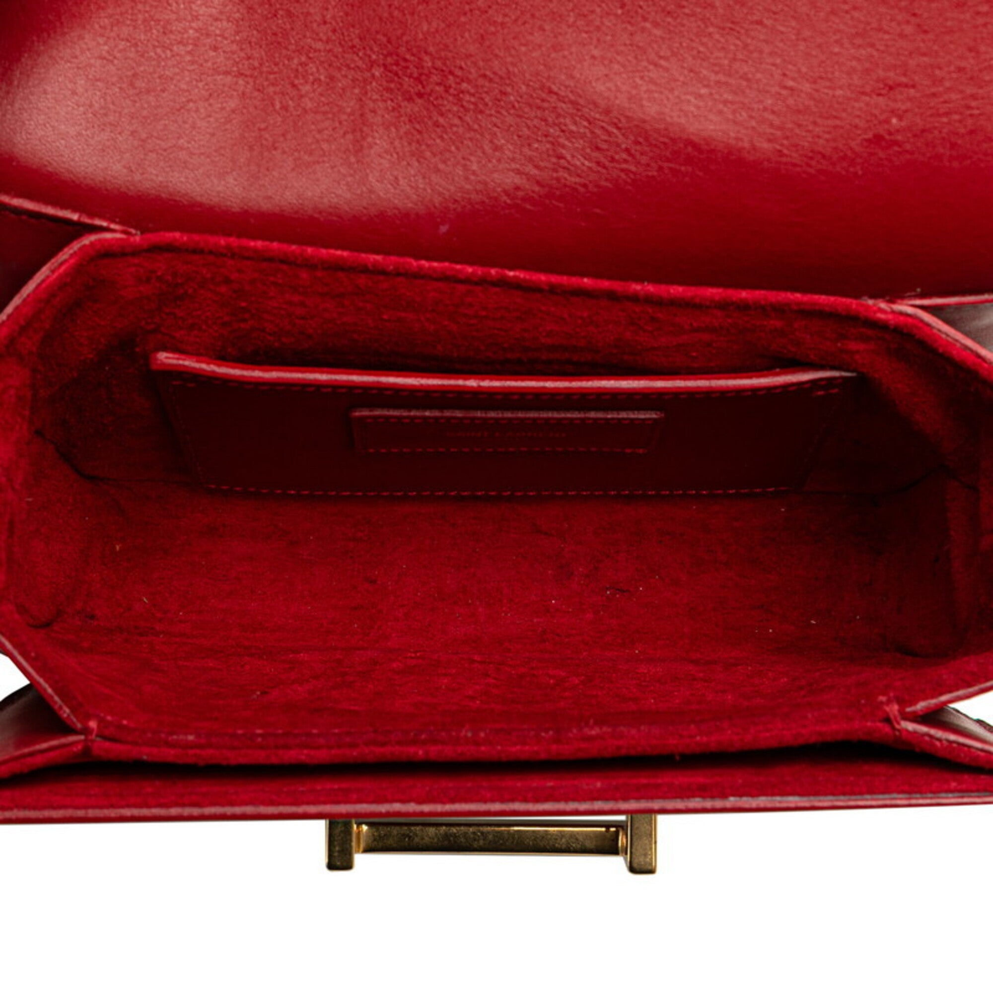 Saint Laurent Red Color Leather Shoulder Bag (Pre-Owned)