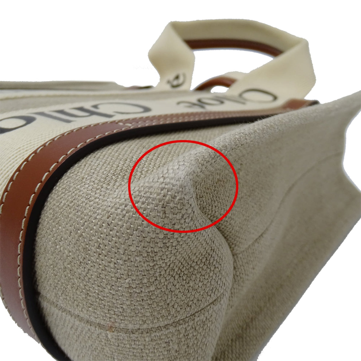 Chloé Beige Brown Canvas Handbag Shoulder Bag (Pre-Owned)