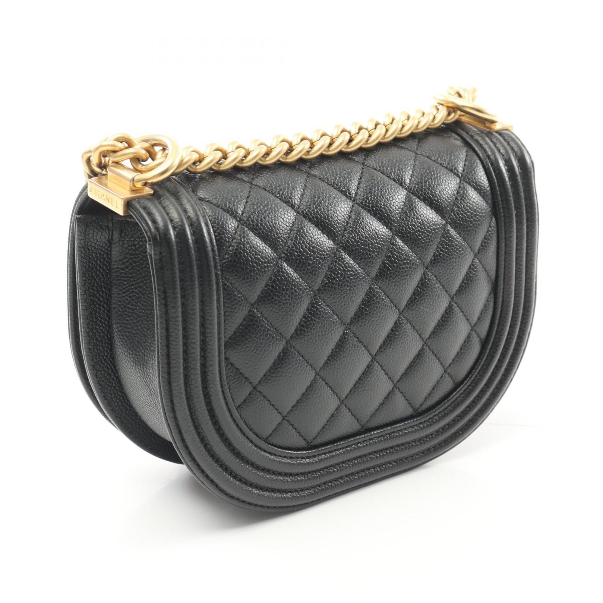 Chanel Black Caviar Leather Shoulder Bag (Pre-Owned)